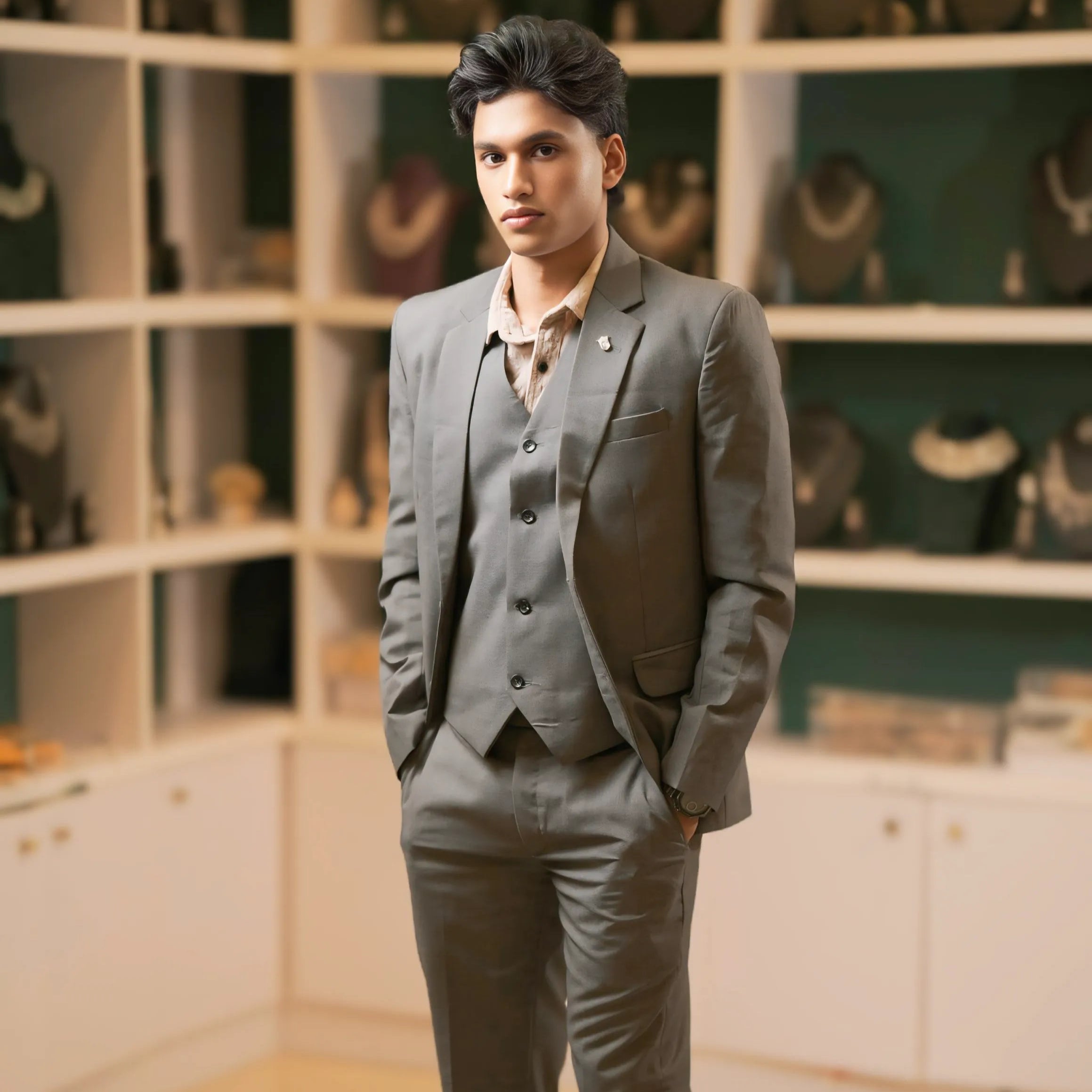 Grey Three-Piece Suit – Posh Wedding Rental