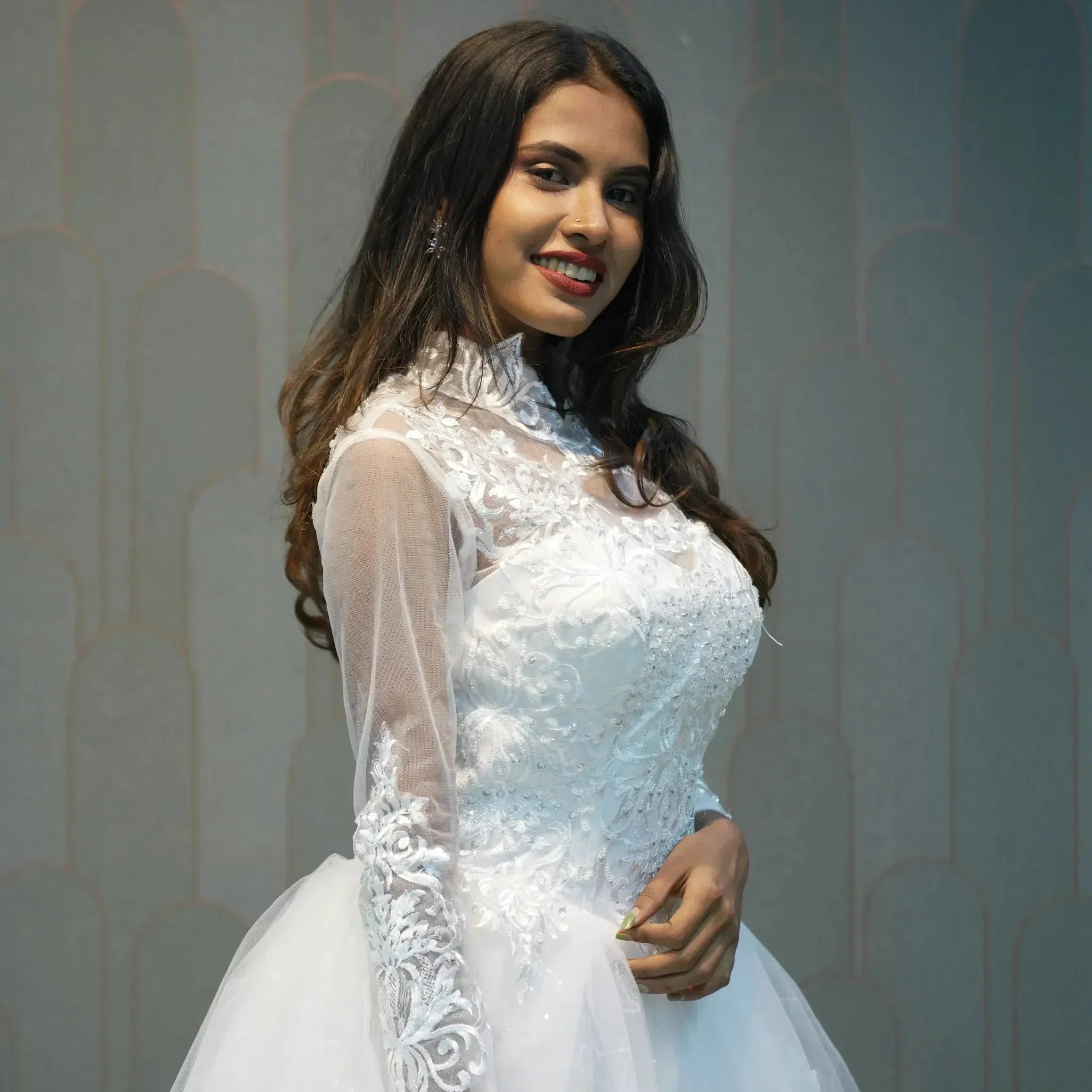 White Bridal Gown on Rent at Posh Wedding Rental Thrissur