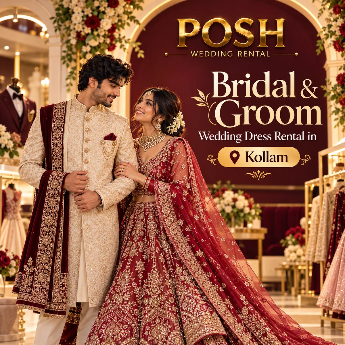Bridal & Groom Wedding Dress Rental in Kollam
