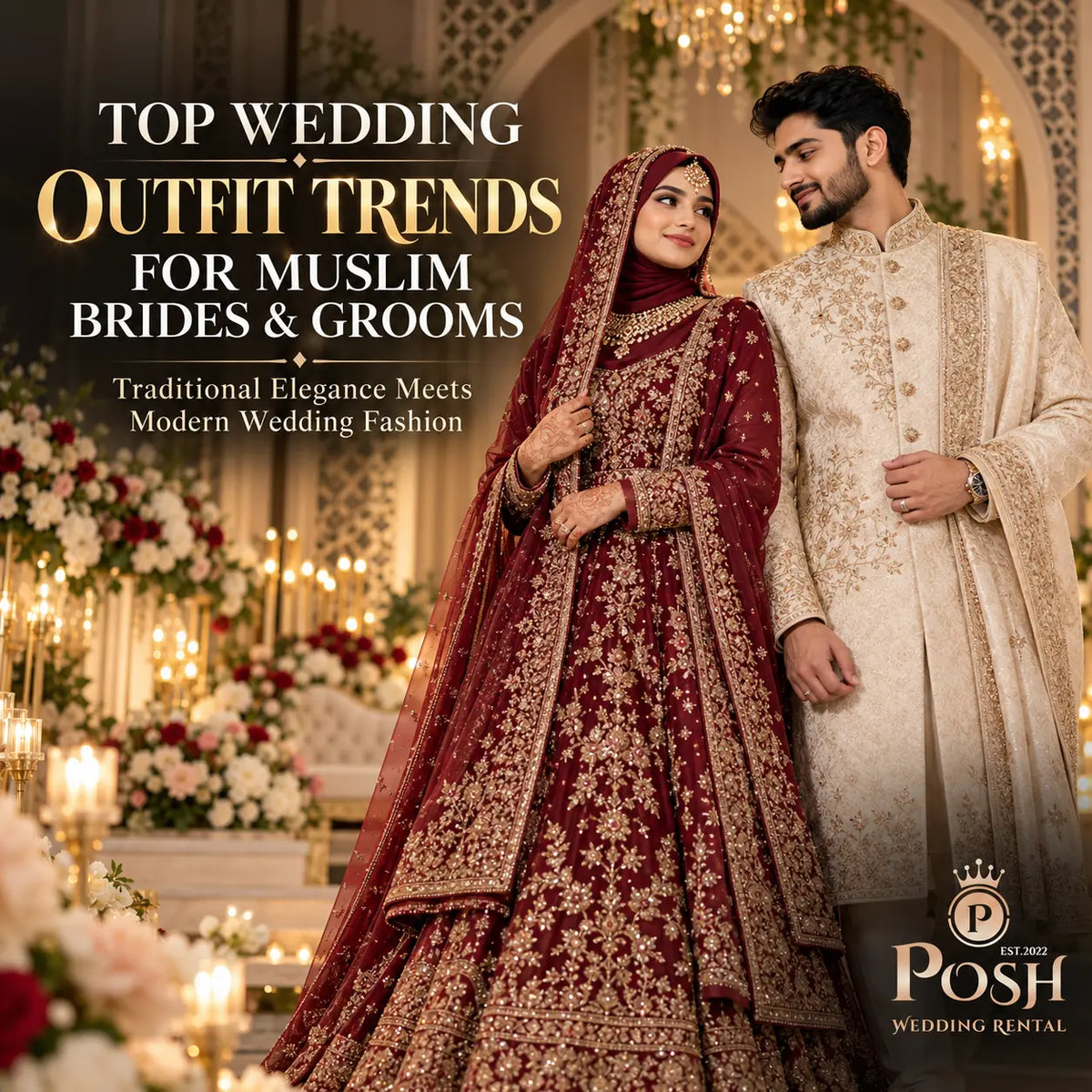 Top Wedding Outfit Trends for Muslim Brides and Grooms