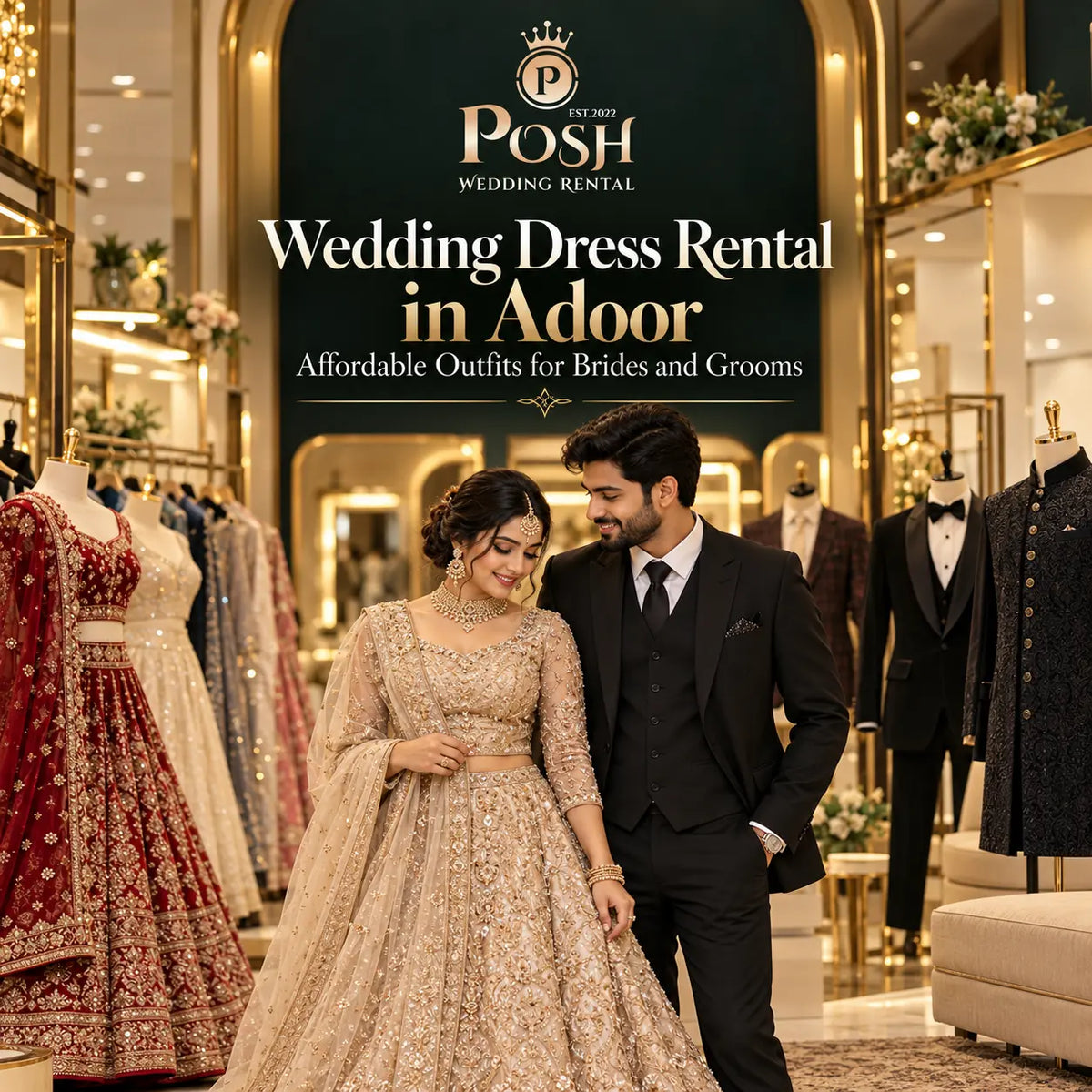 Wedding Dress Rental in Adoor: Affordable Outfits for Brides and Grooms