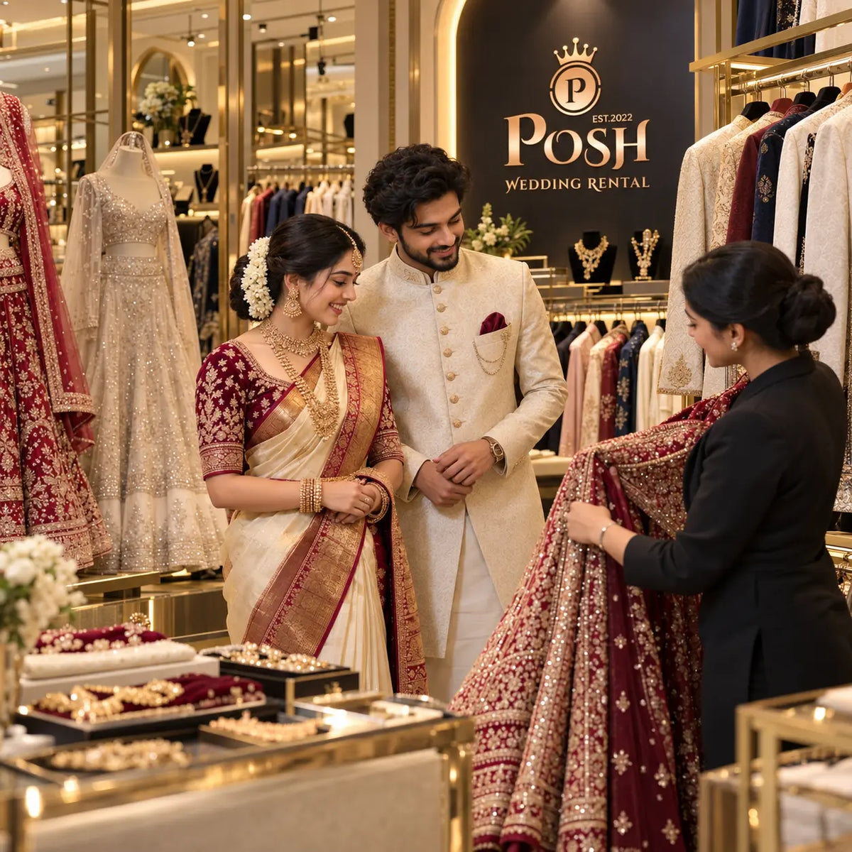 Wedding Dress Rental in Nagercoil: A Guide for Kerala-Tamil Nadu Couples