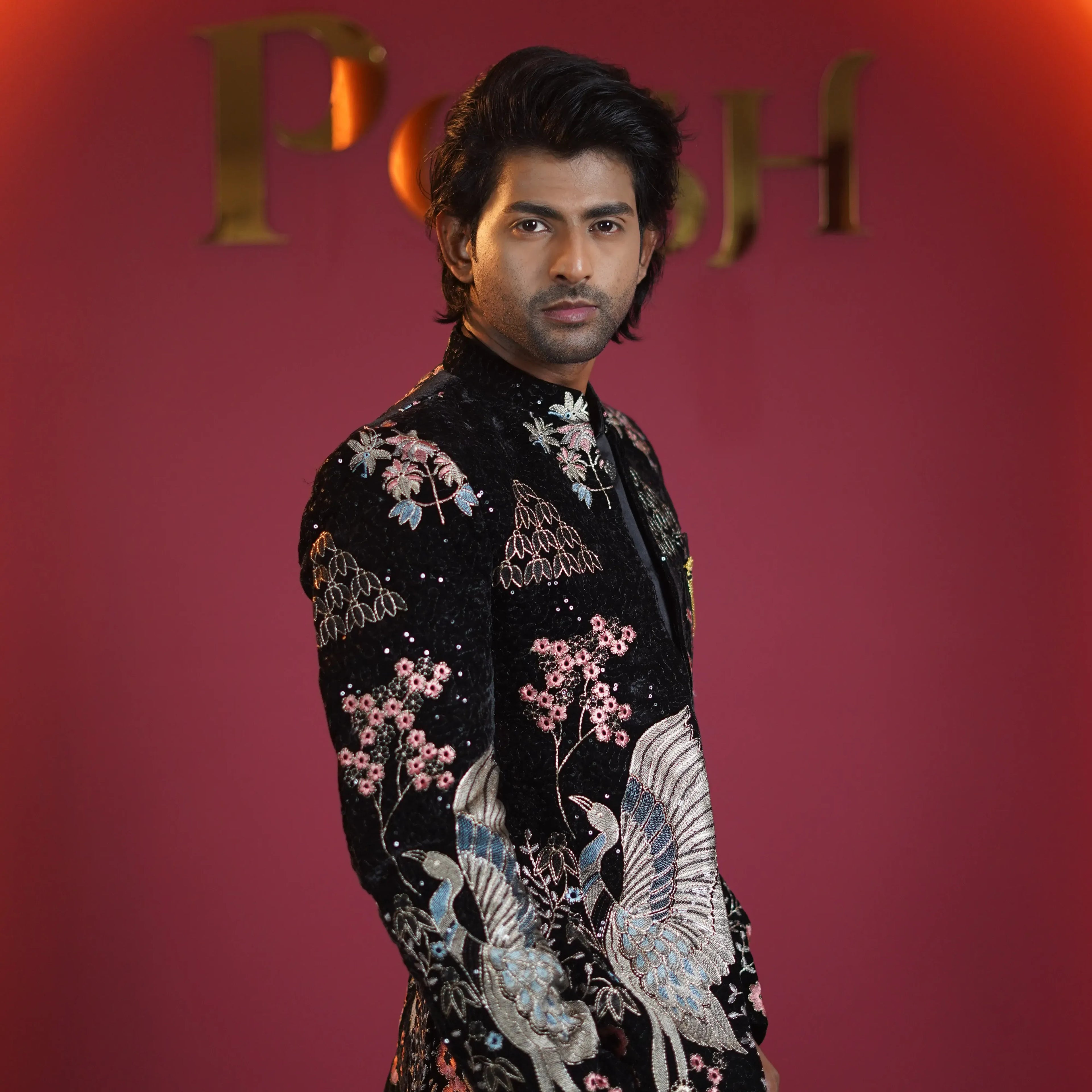 black designer embroidered jodhpuri suit for groom available at Posh Wedding Rental Kerala groom suit rental