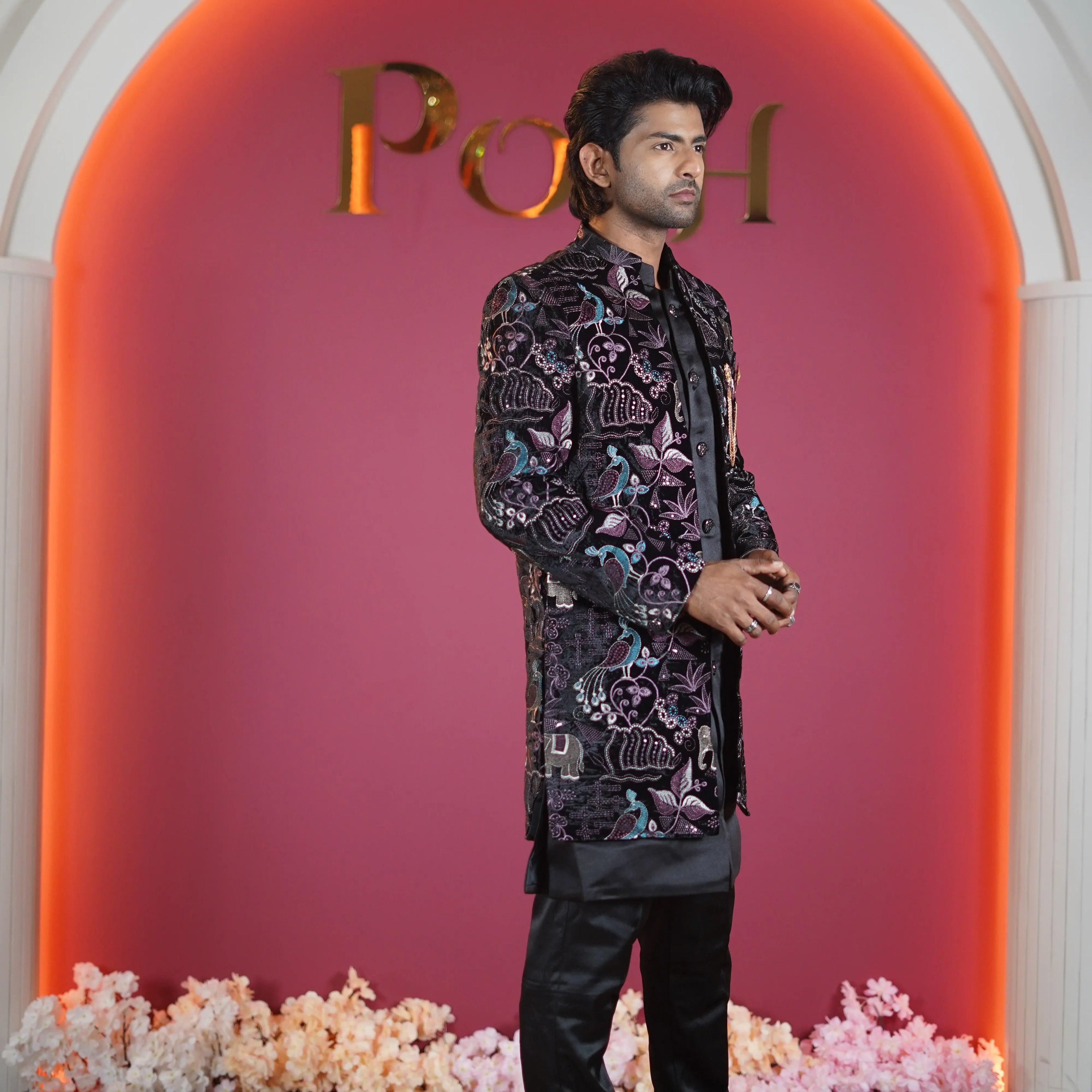 black indo western sherwani wedding dress rental wedding dresses on rent near me bridal shop rental dresses posh wedding rental kerala