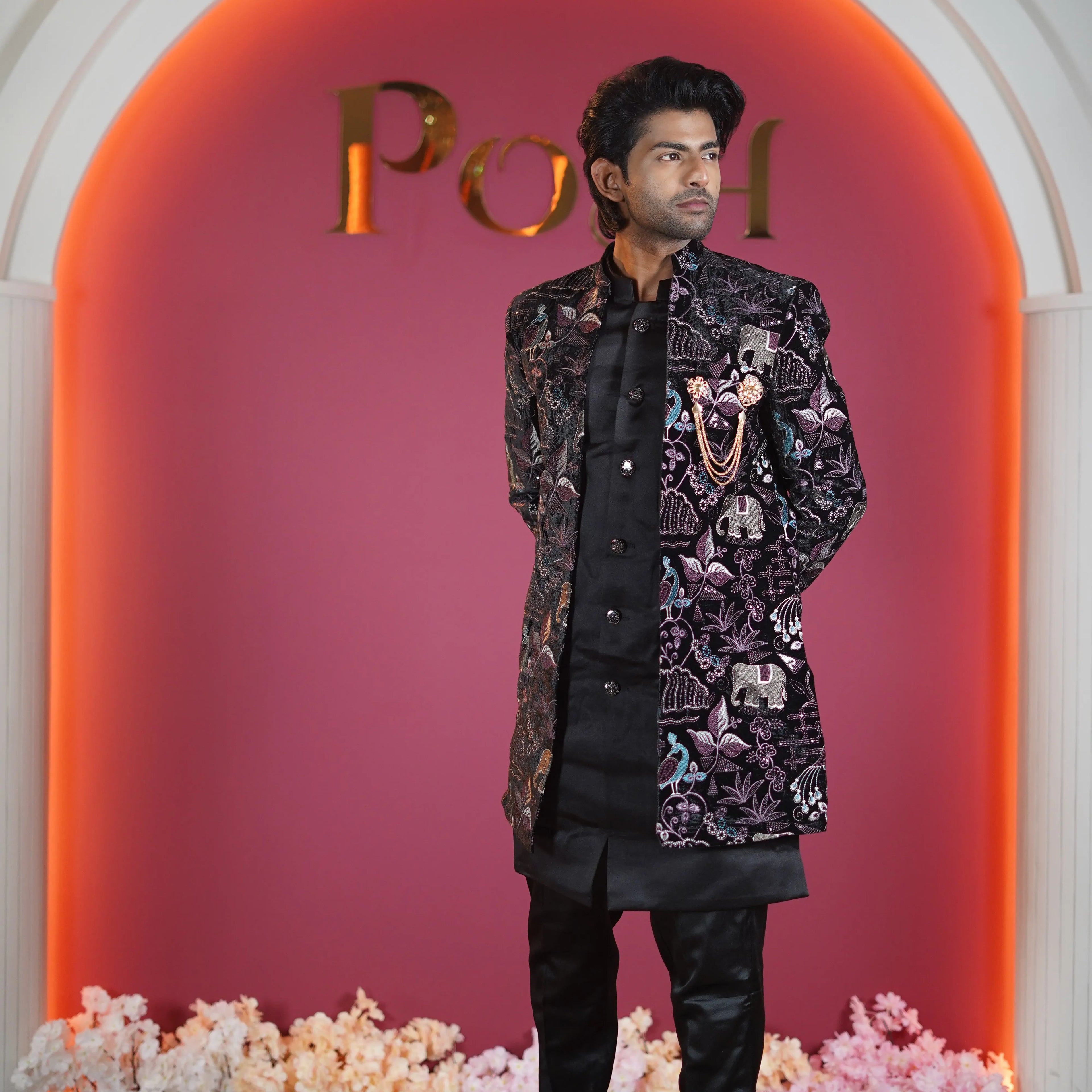 black indo western sherwani wedding dress rental wedding dresses on rent near me bridal shop rental dresses posh wedding rental kerala