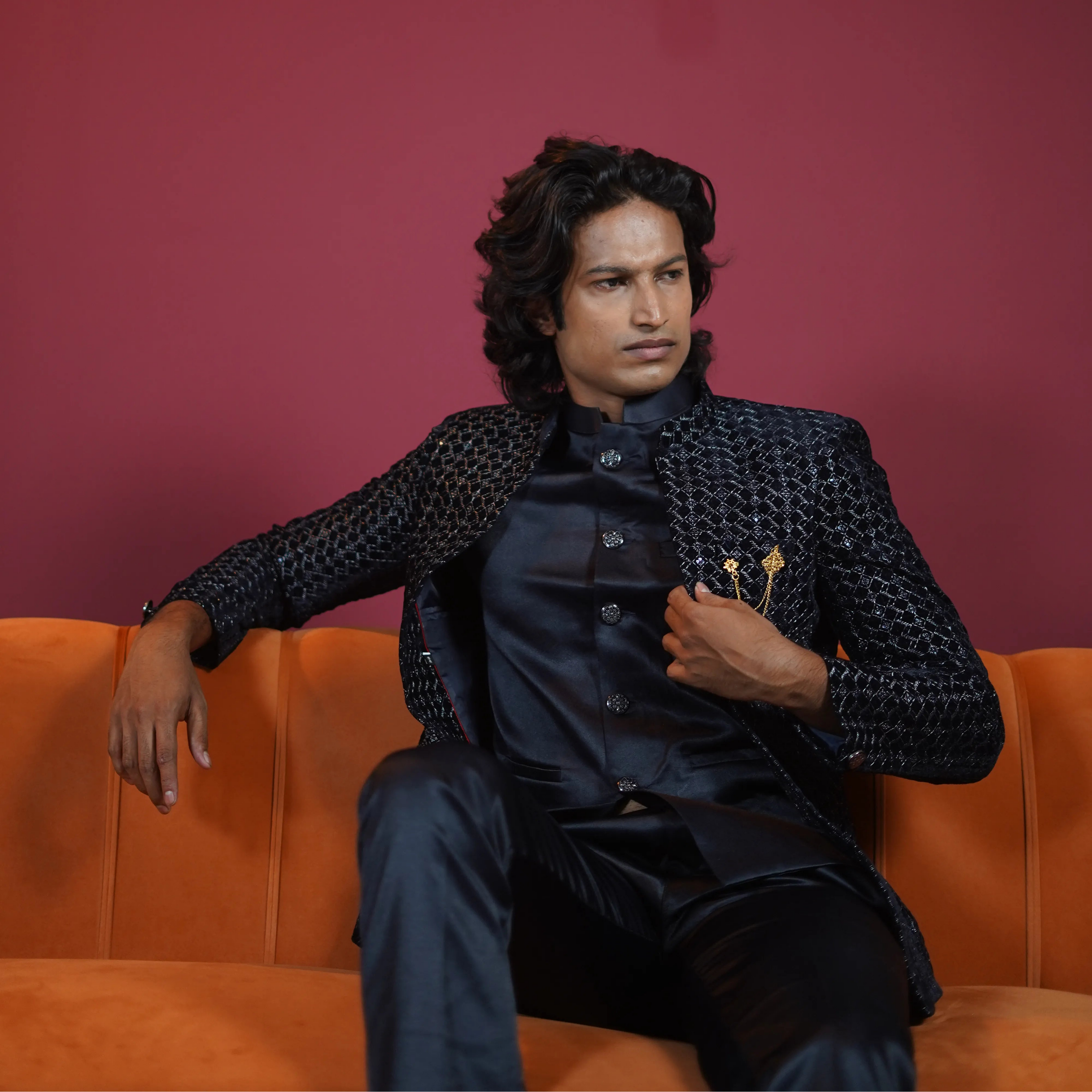 Navy Blue Jodhpuri Suit