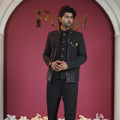 Classic Black Designer Jodhpuri Suit