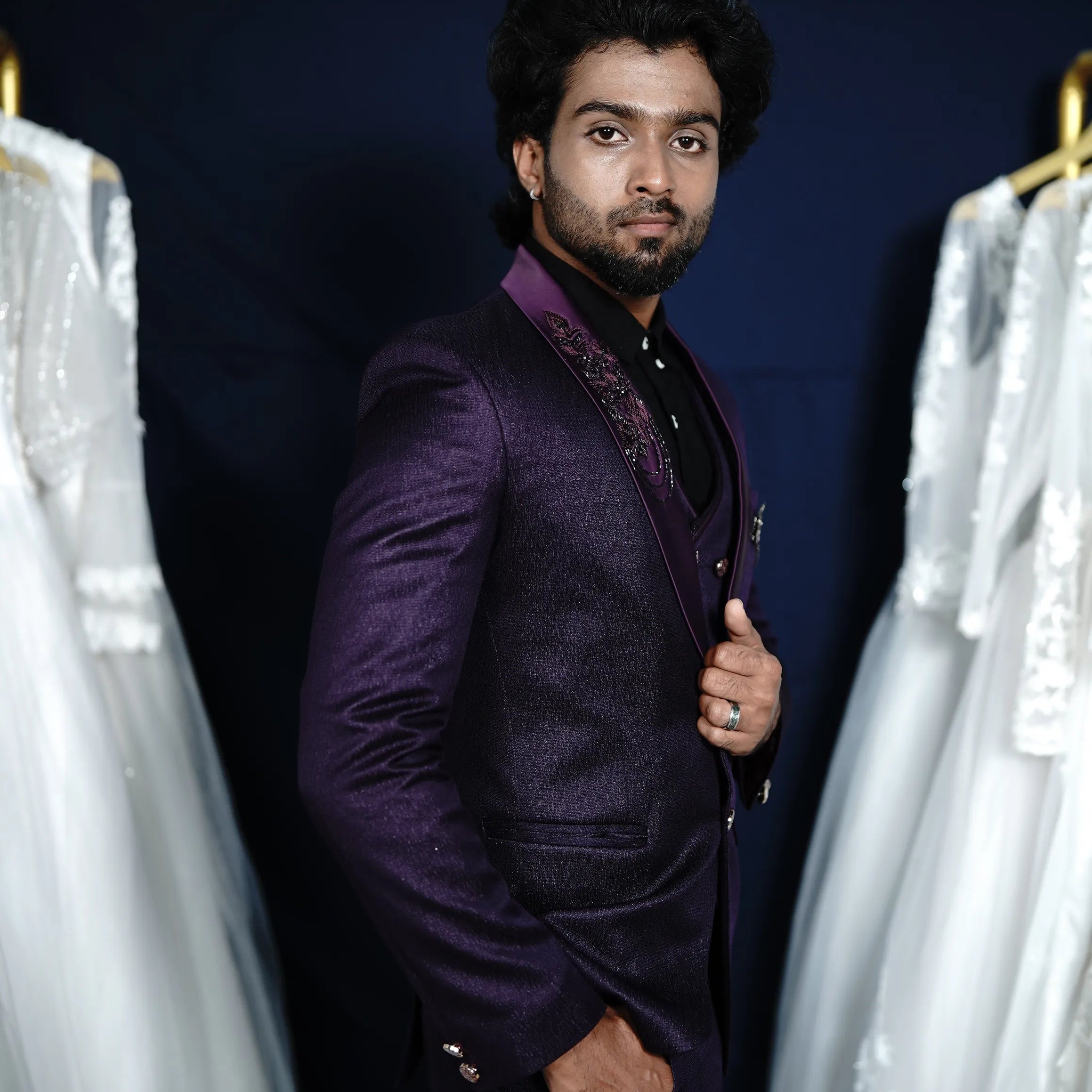 Purple Designer Wedding Suit