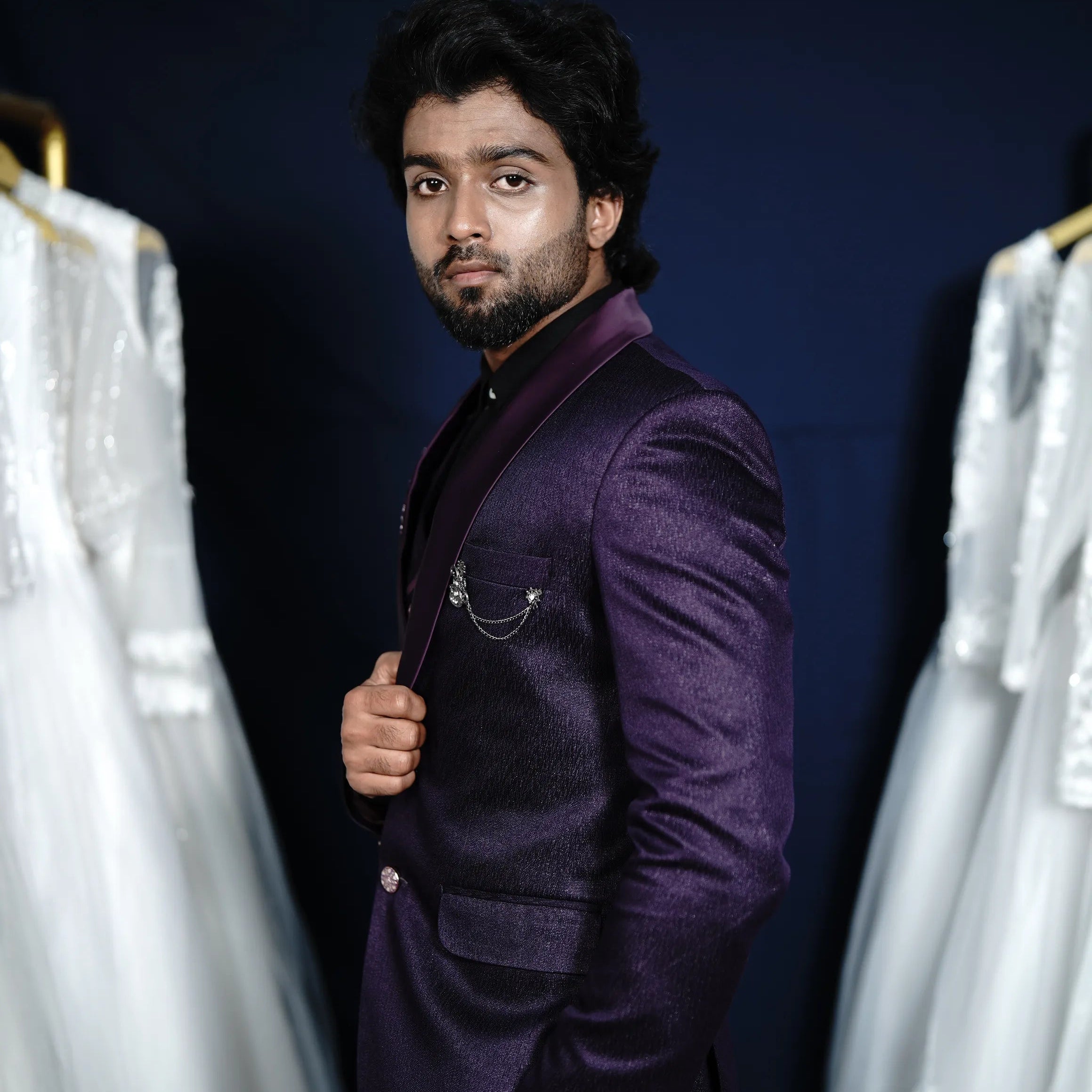 Purple Designer Wedding Suit