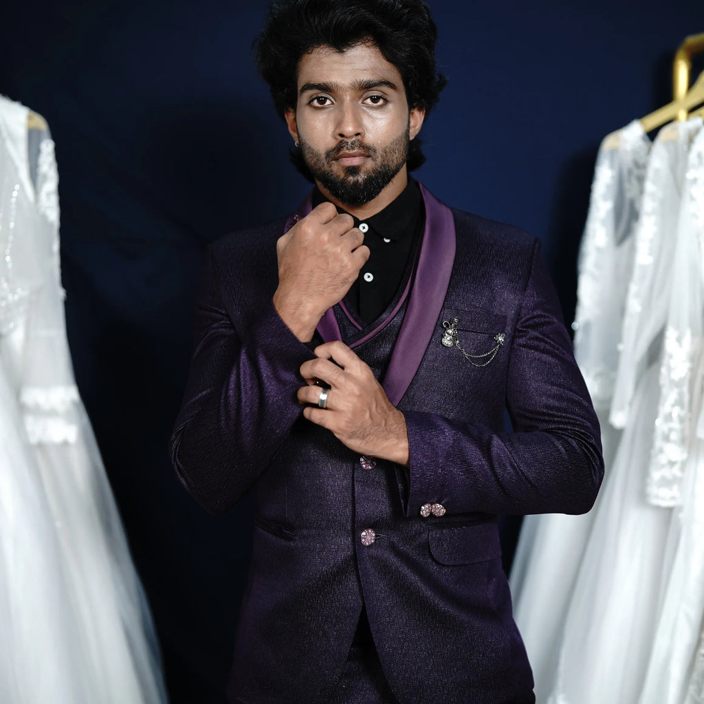 Purple Designer Wedding Suit