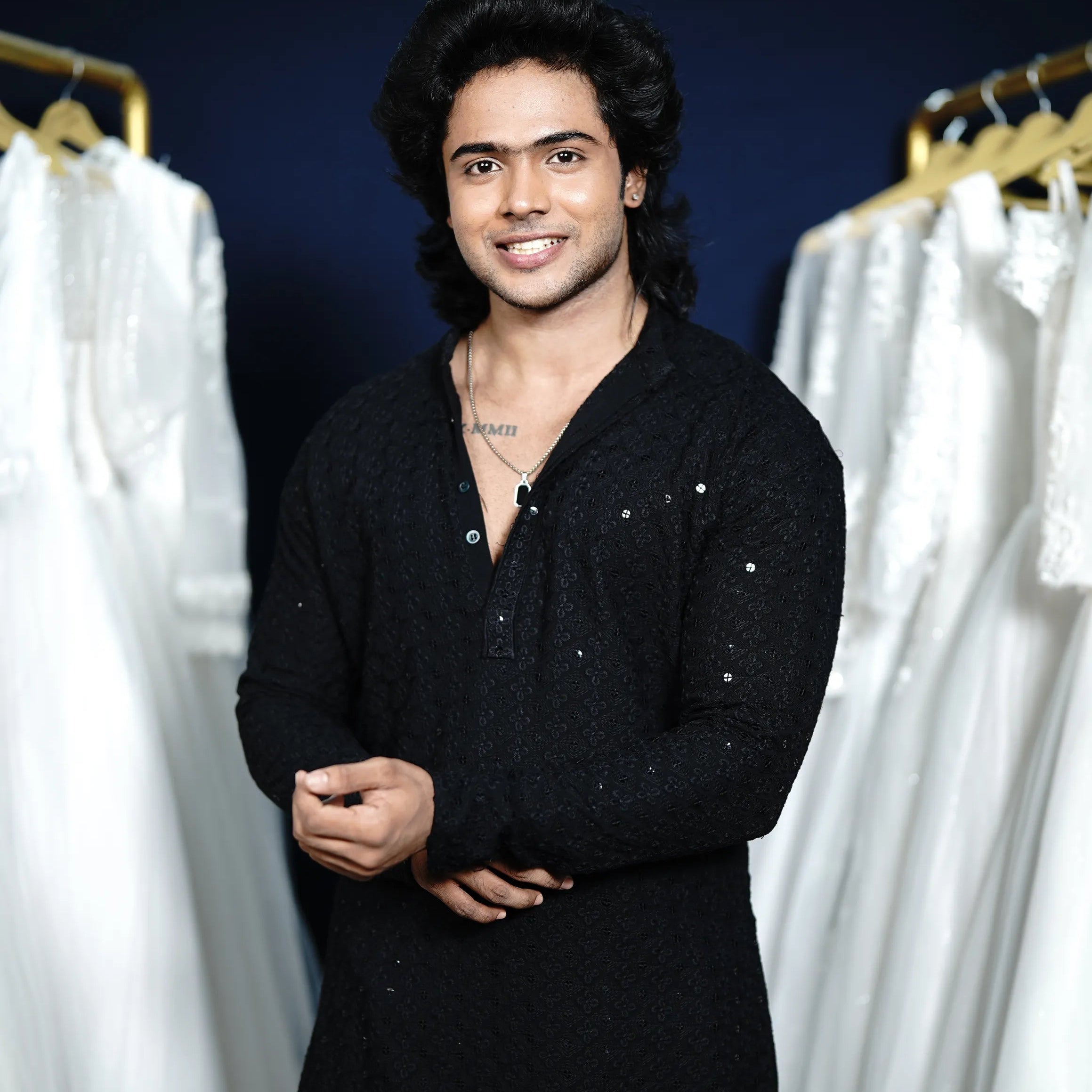 Black Festive Wedding Kurtha