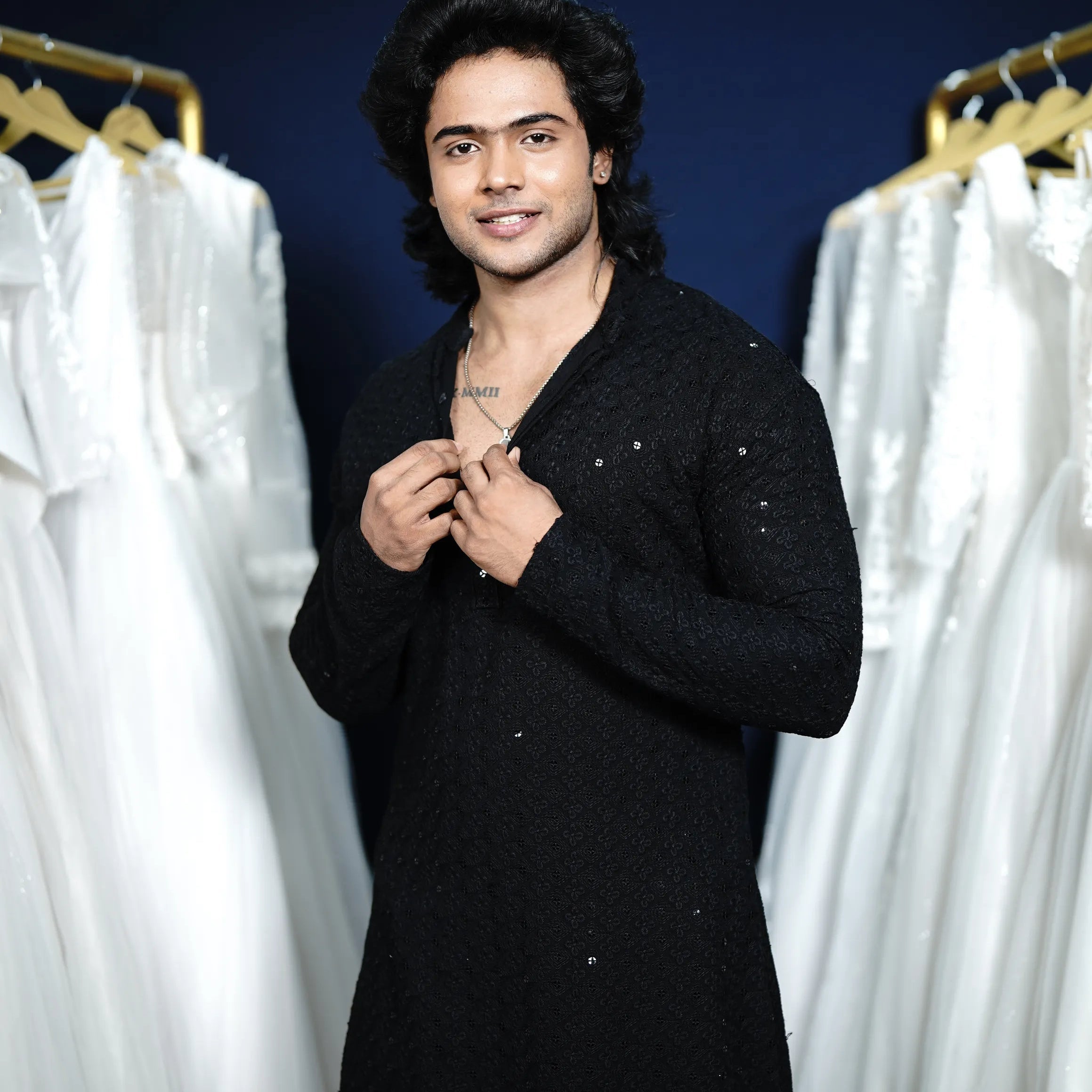 Black Festive Wedding Kurtha