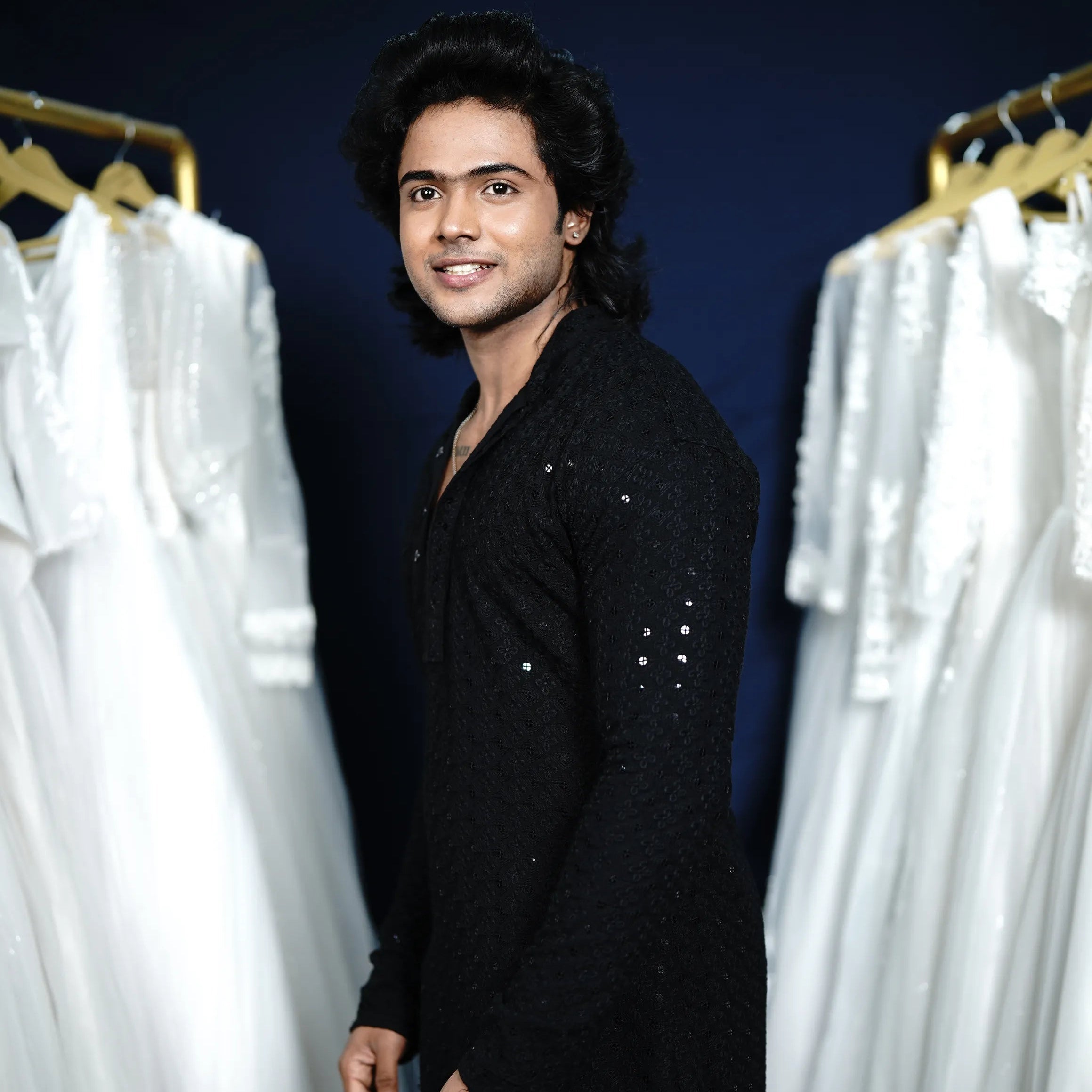 Black Festive Wedding Kurtha