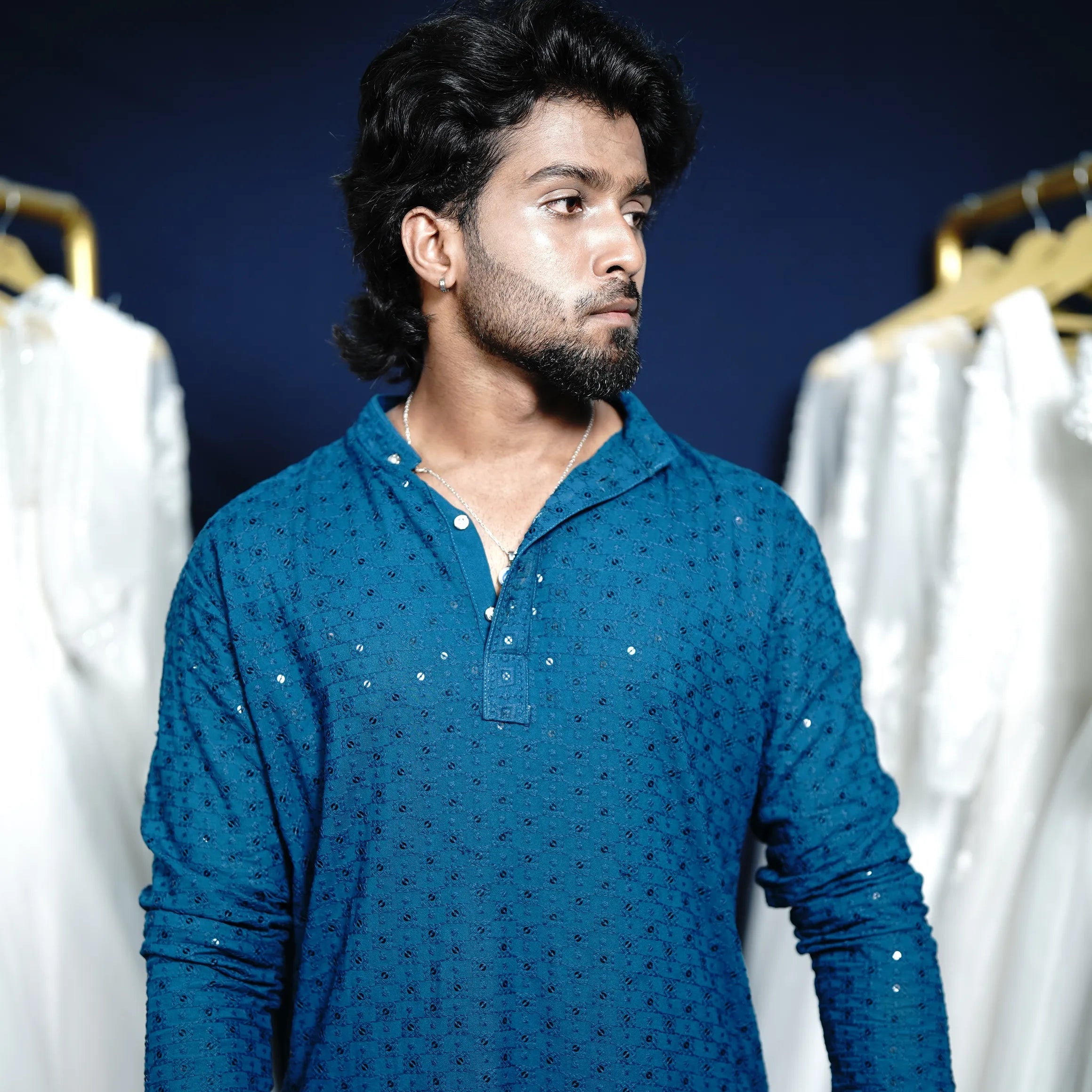 Traditional Blue Wedding Kurtha