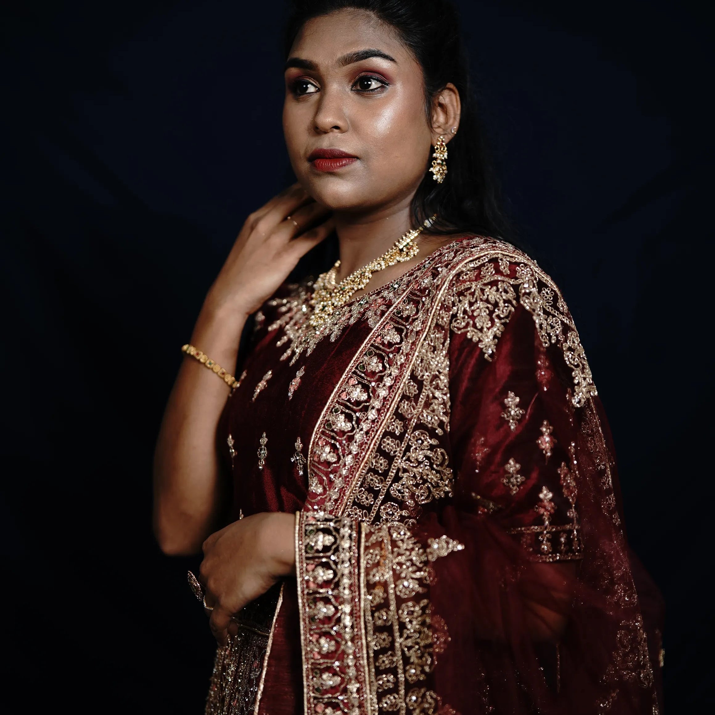 Dark Brown Bridal Lehenga