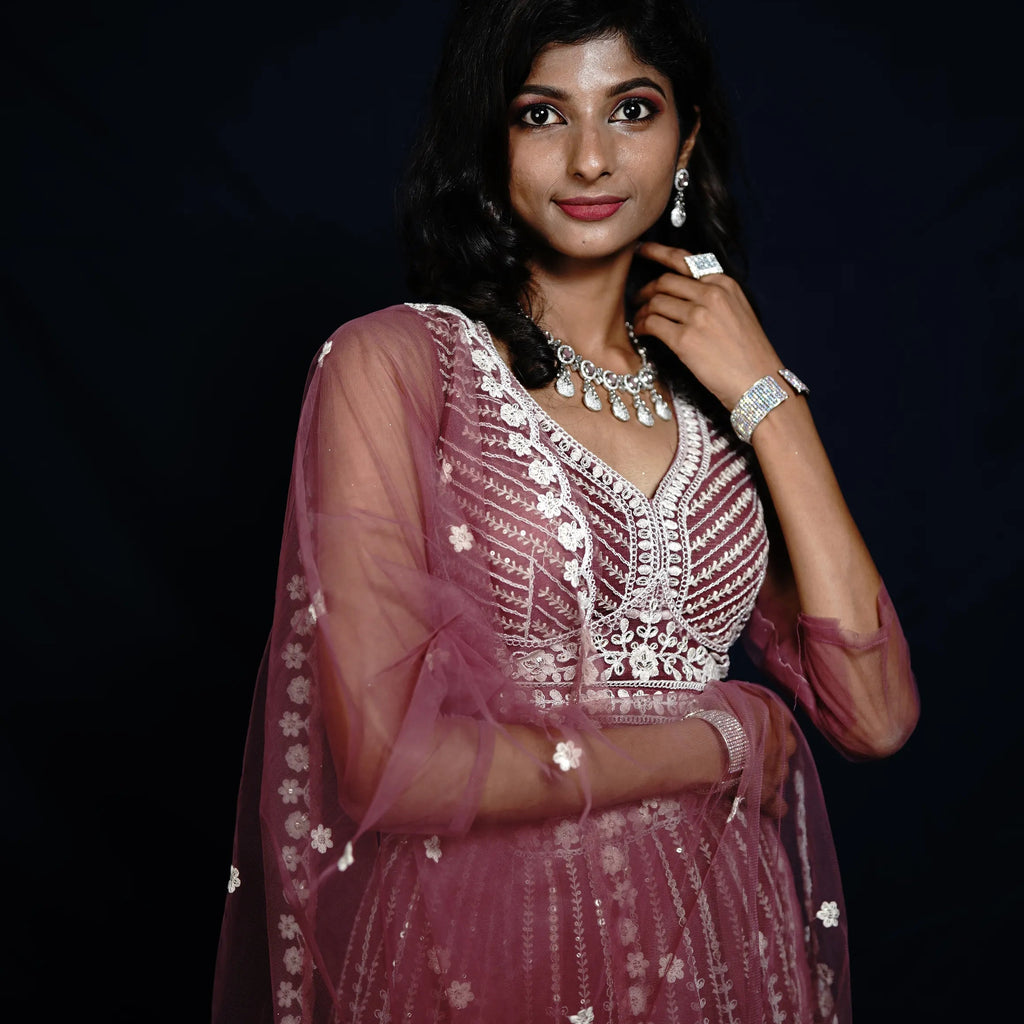 Rose Bridal Crop Top Lehenga