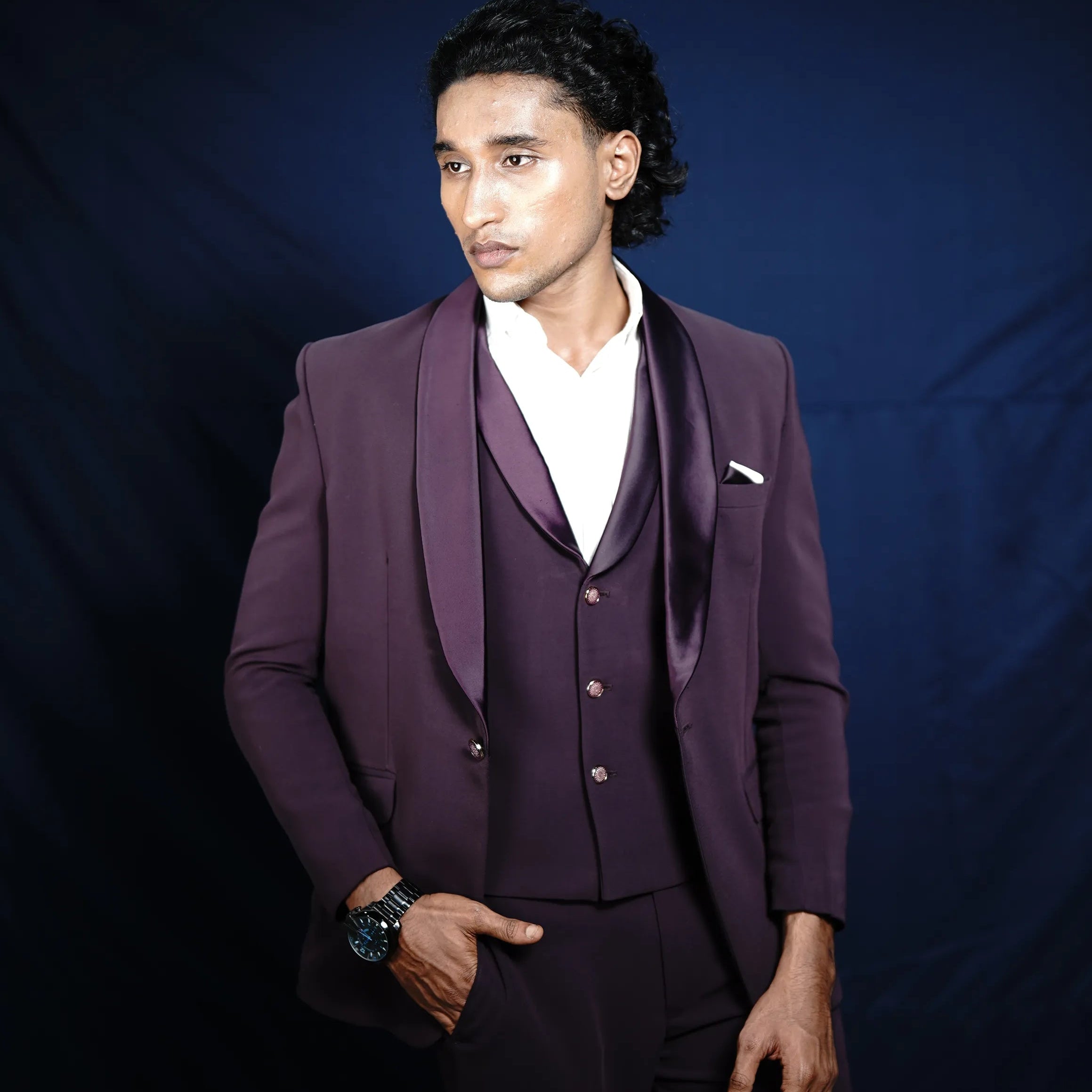 Elegant Grape Wedding Suit