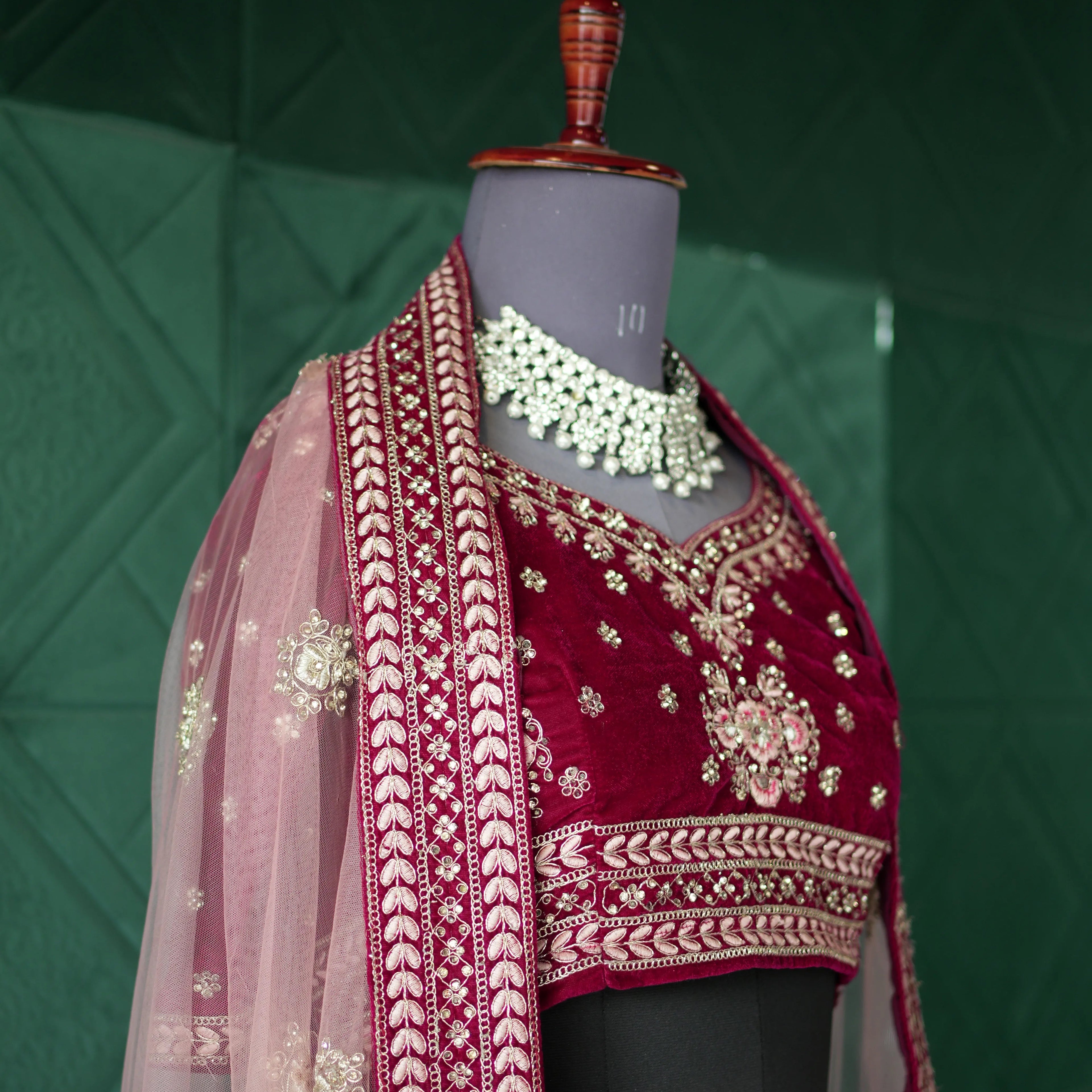 Wine Grape Bridal Lehenga