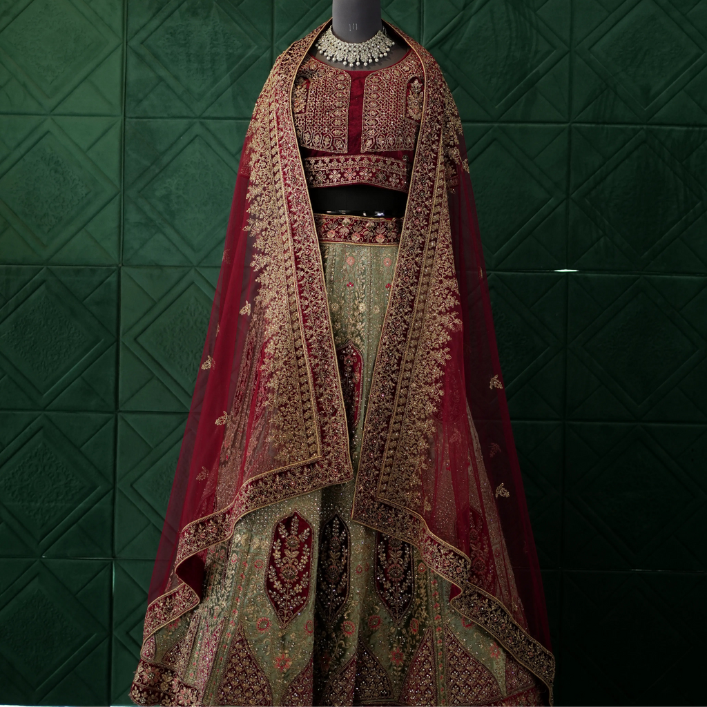 Luxurious Red Bridal Lehenga