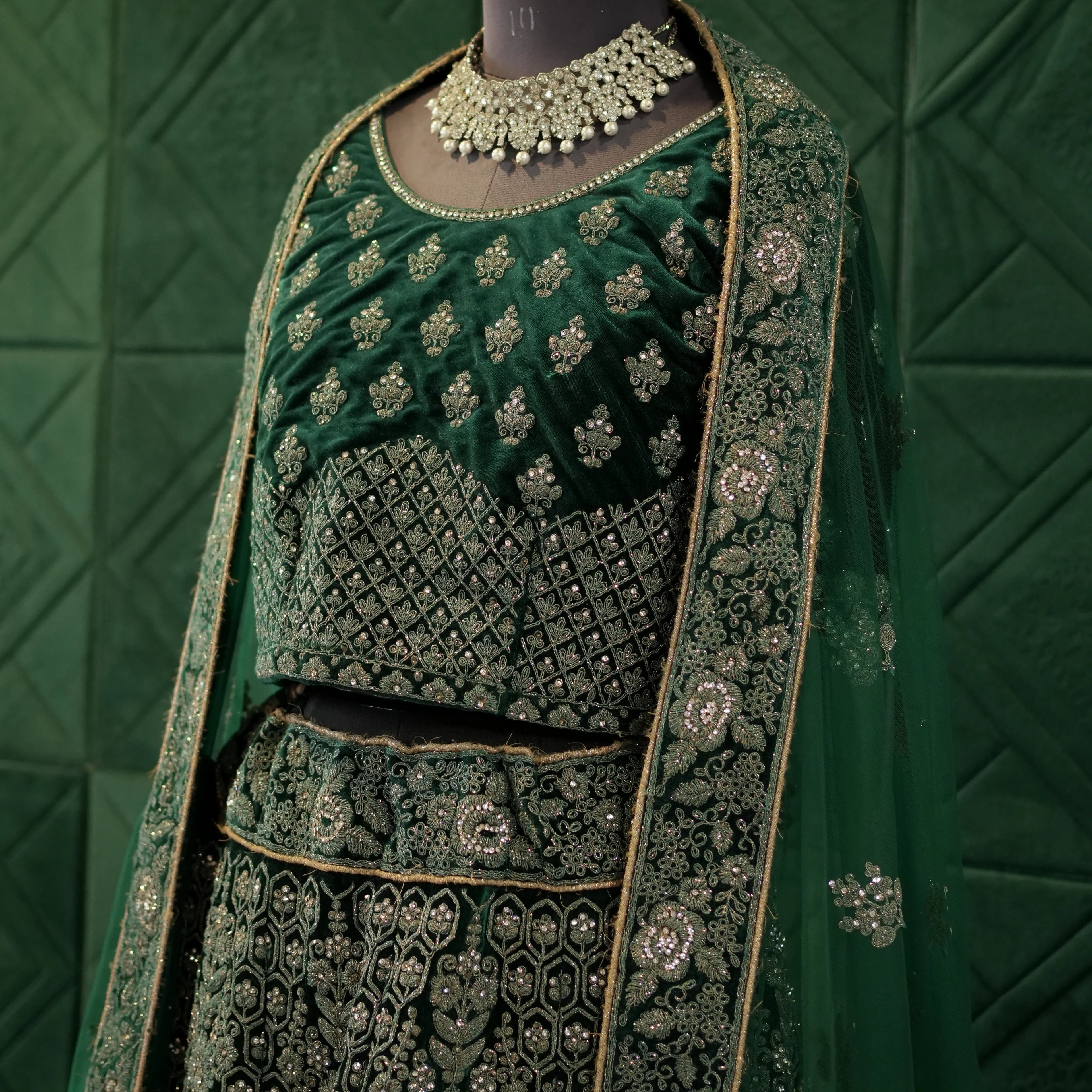 Emerald Green Bridal Lehenga