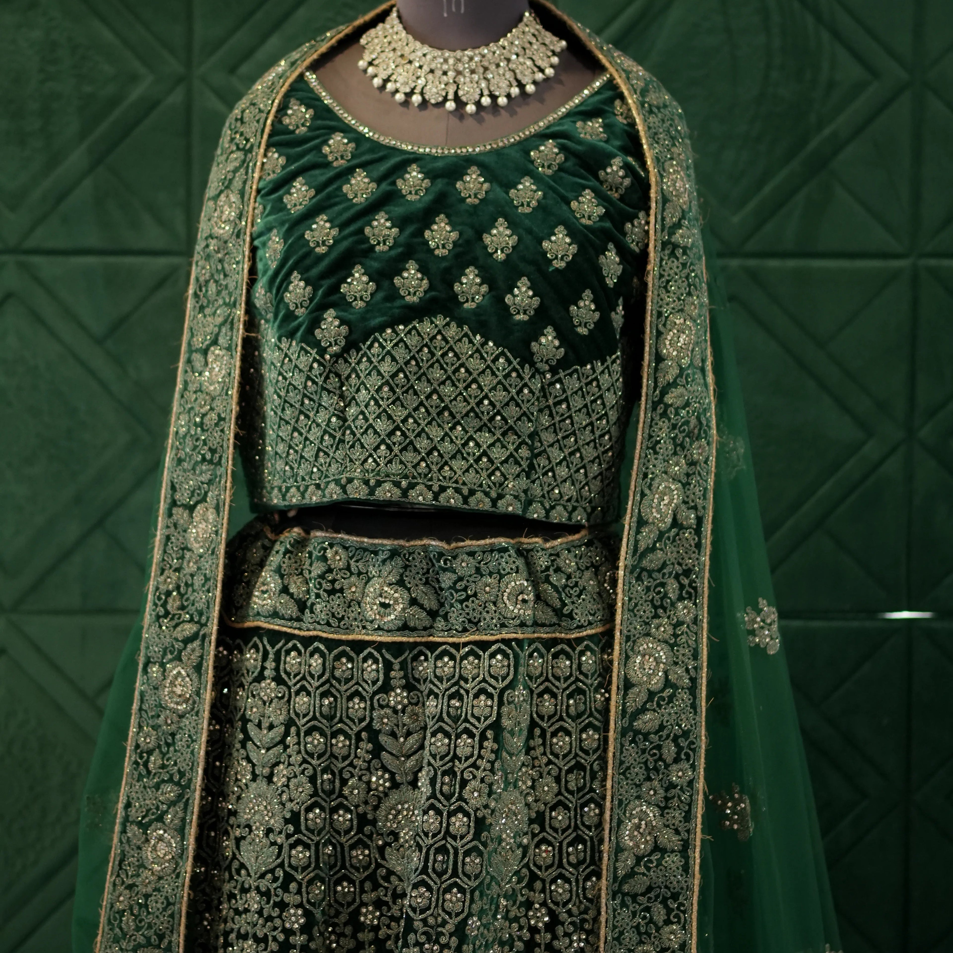Emerald Green Bridal Lehenga
