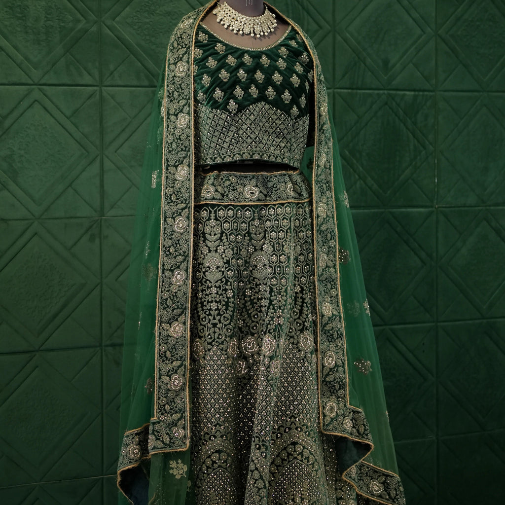Emerald Green Bridal Lehenga