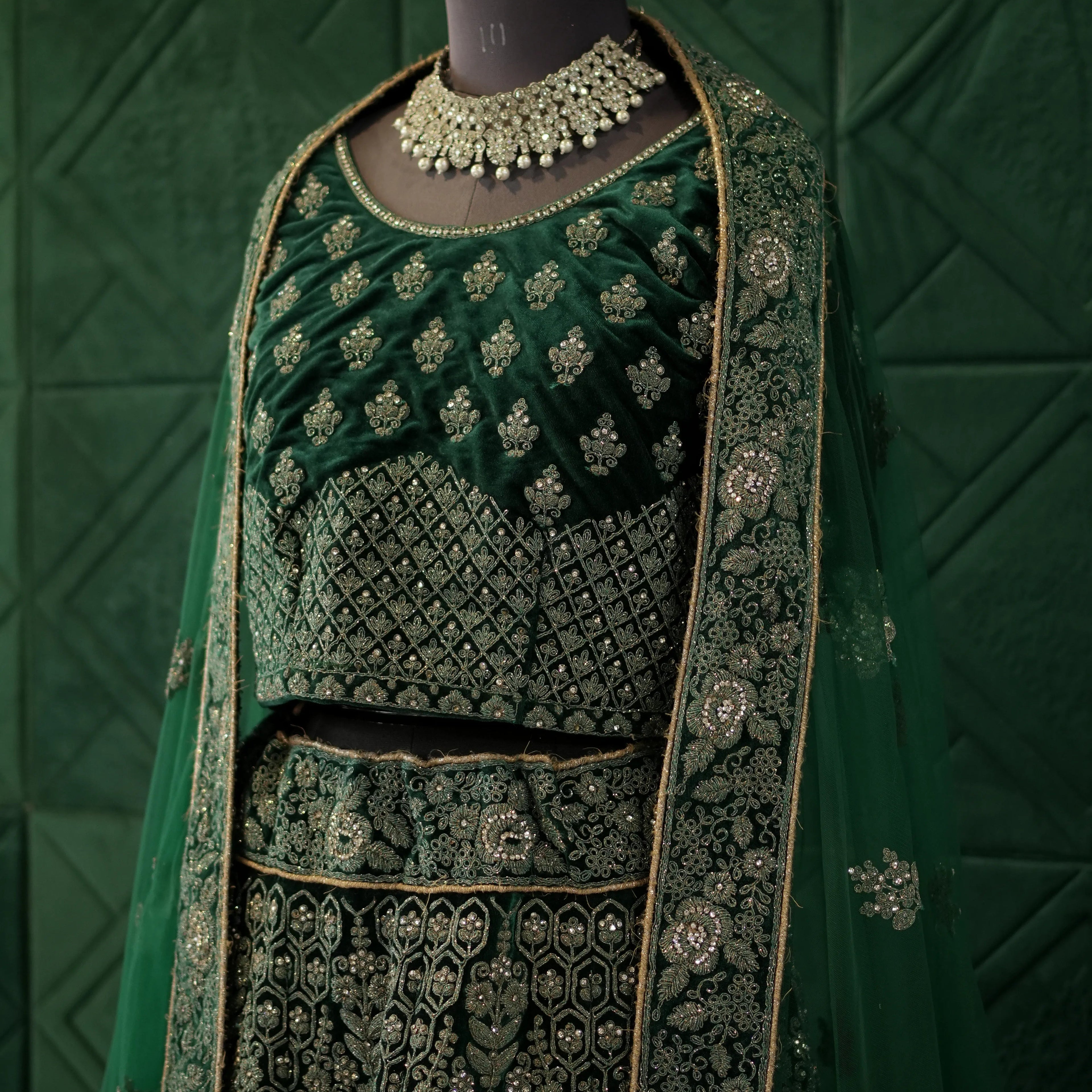 Emerald Green Bridal Lehenga