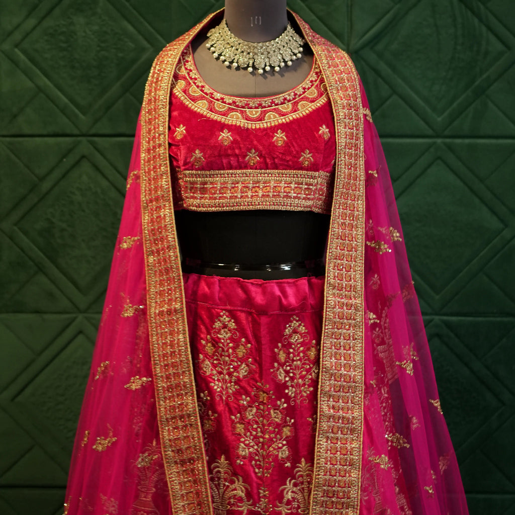 Luxury Hot Pink Bridal Lehenga