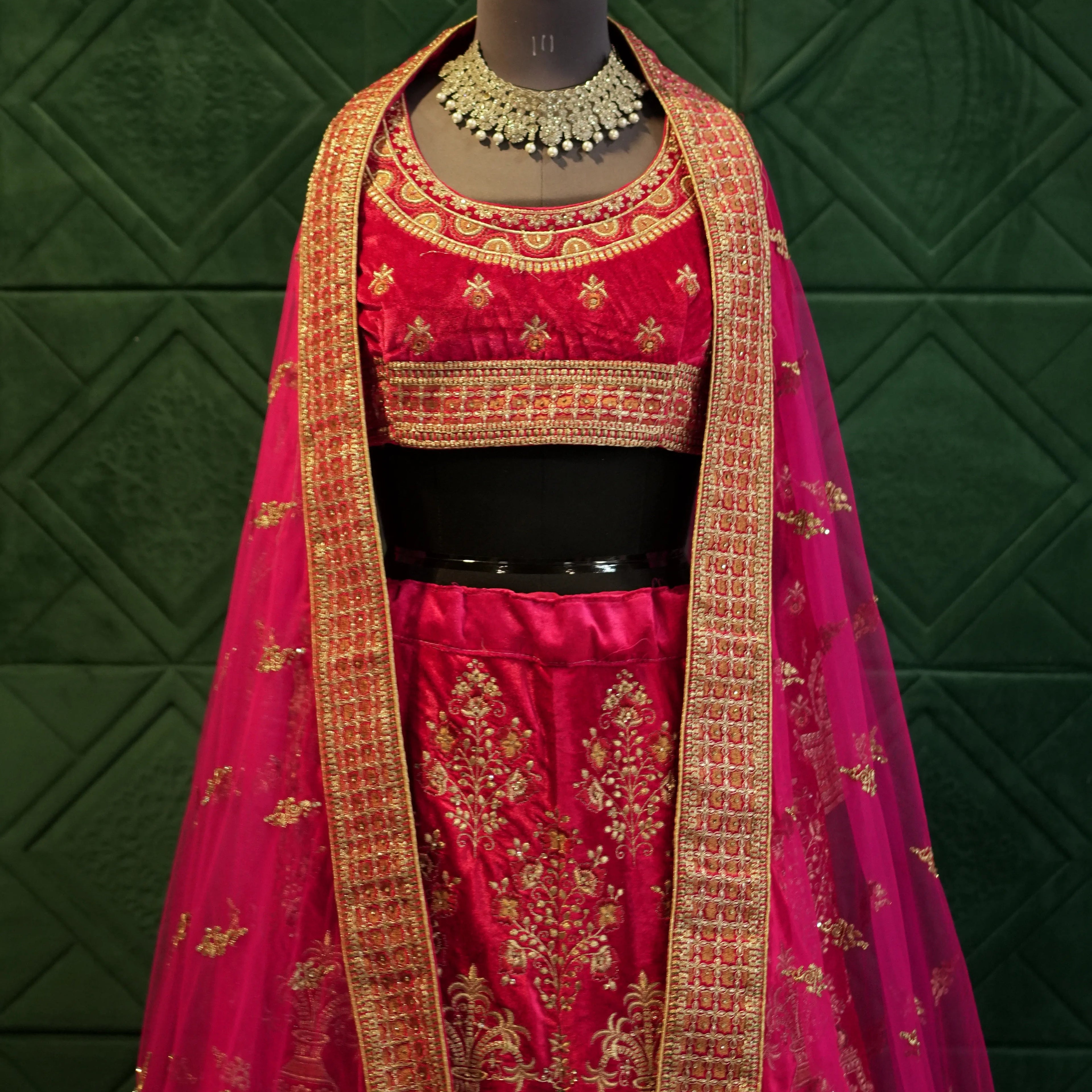 Luxury Hot Pink Bridal Lehenga