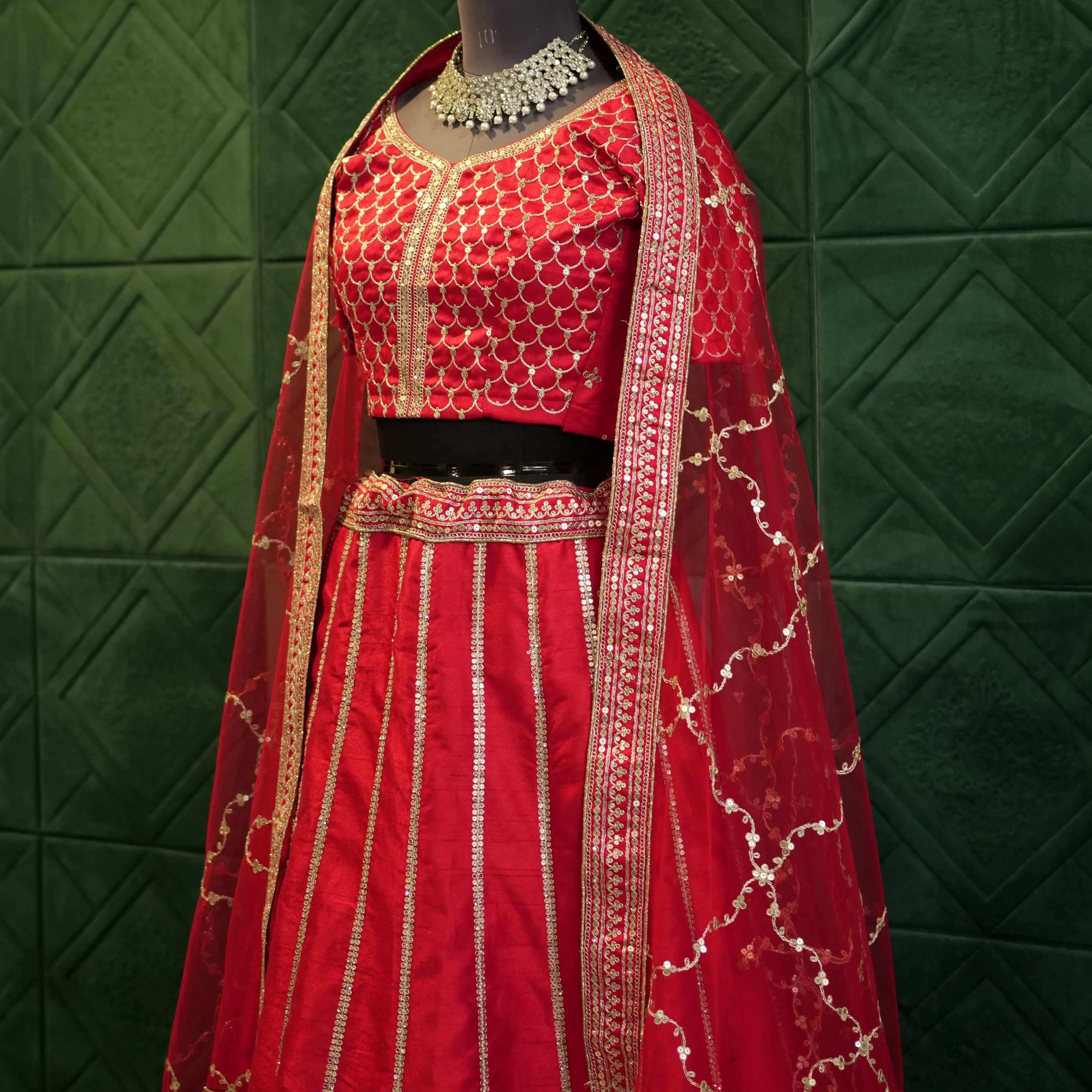 Elegant Red Bridal Lehenga