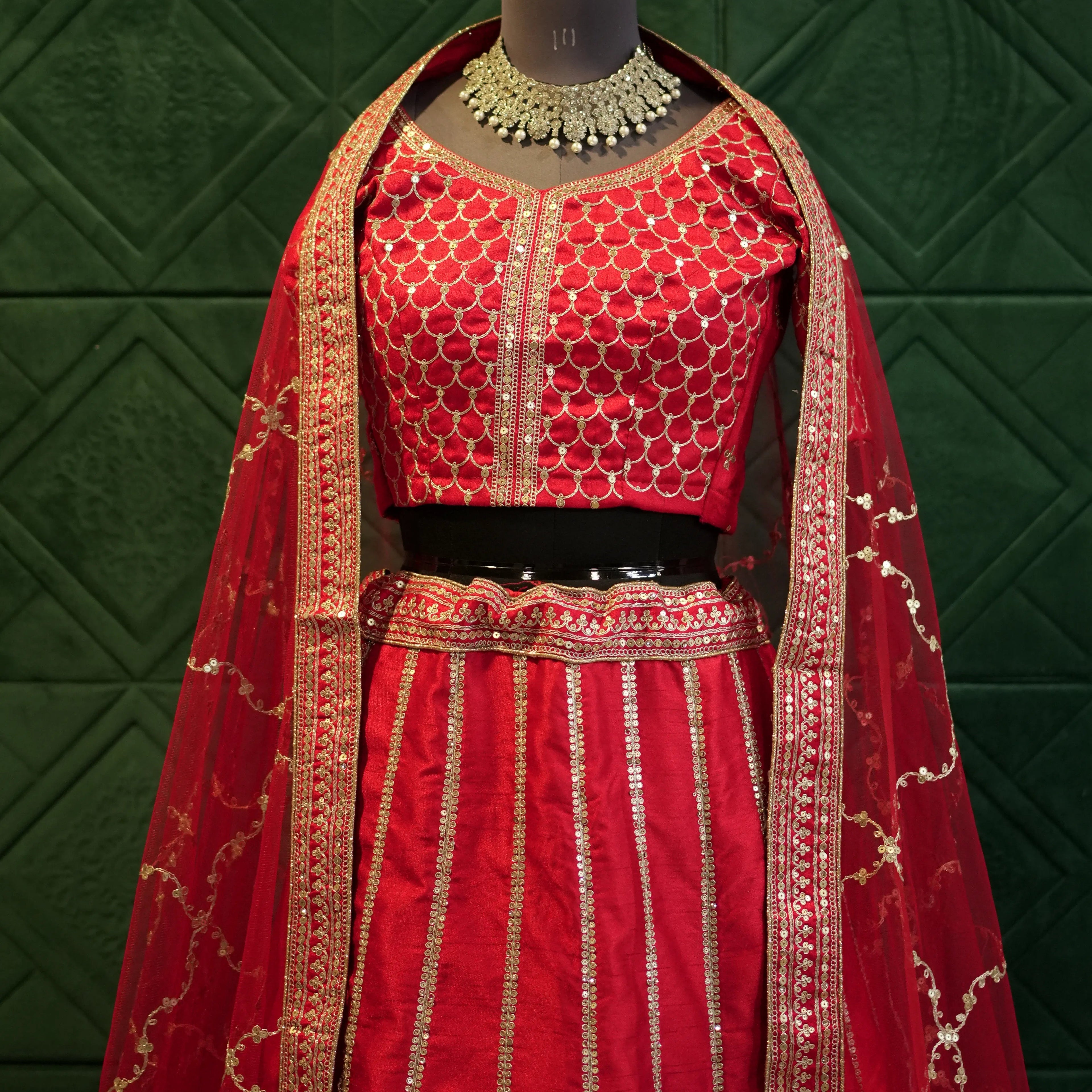 Elegant Red Bridal Lehenga