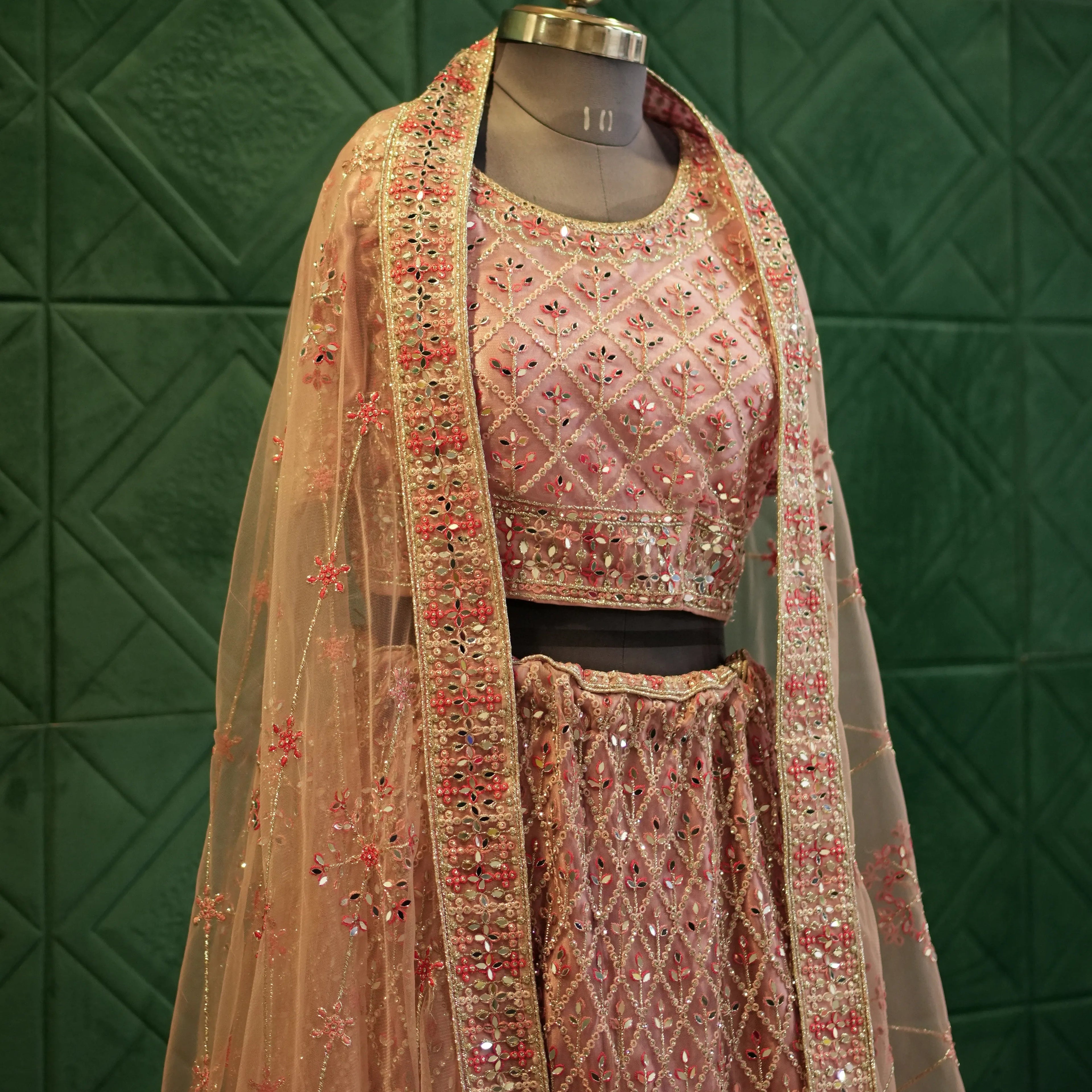 Peach Bridal Lehenga
