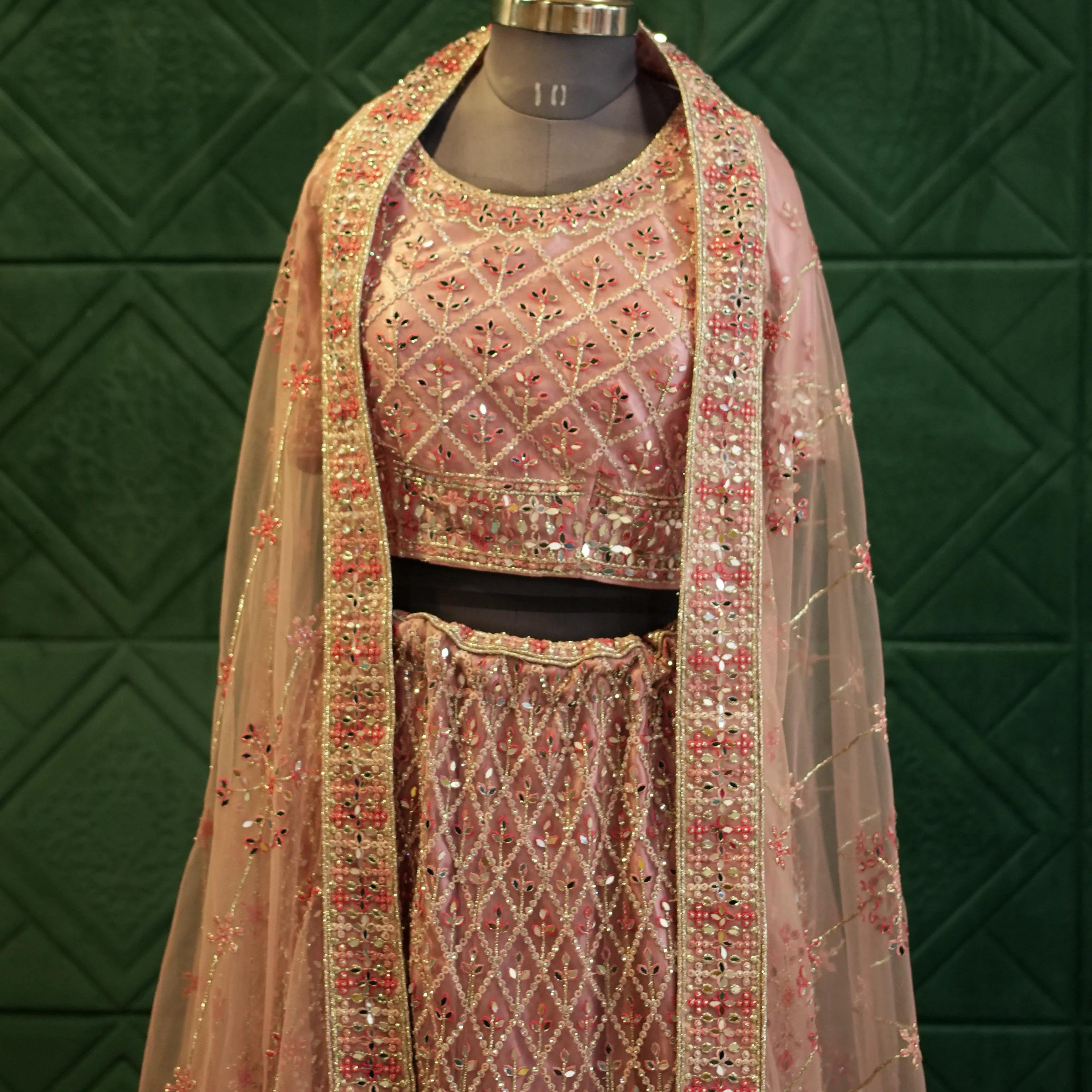 Peach Bridal Lehenga