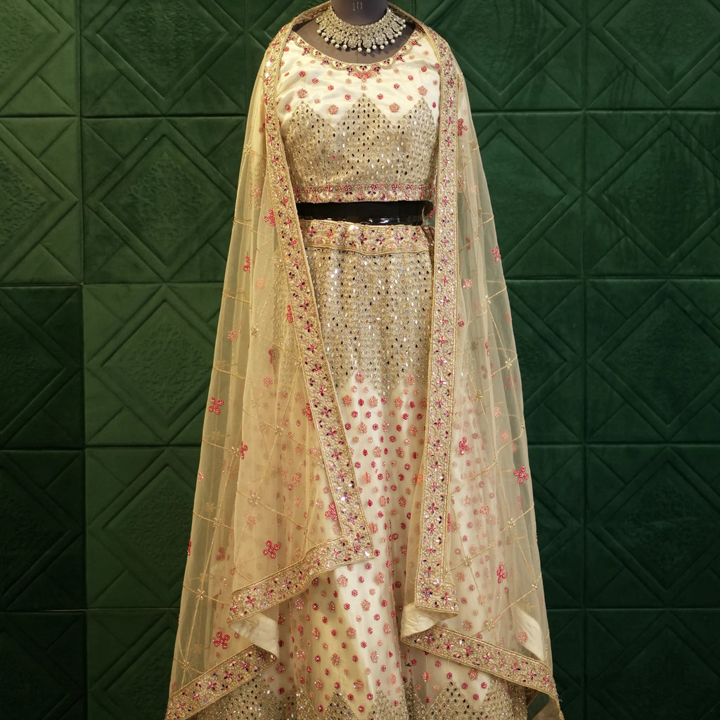 Ivory Gold Bridal Lehenga
