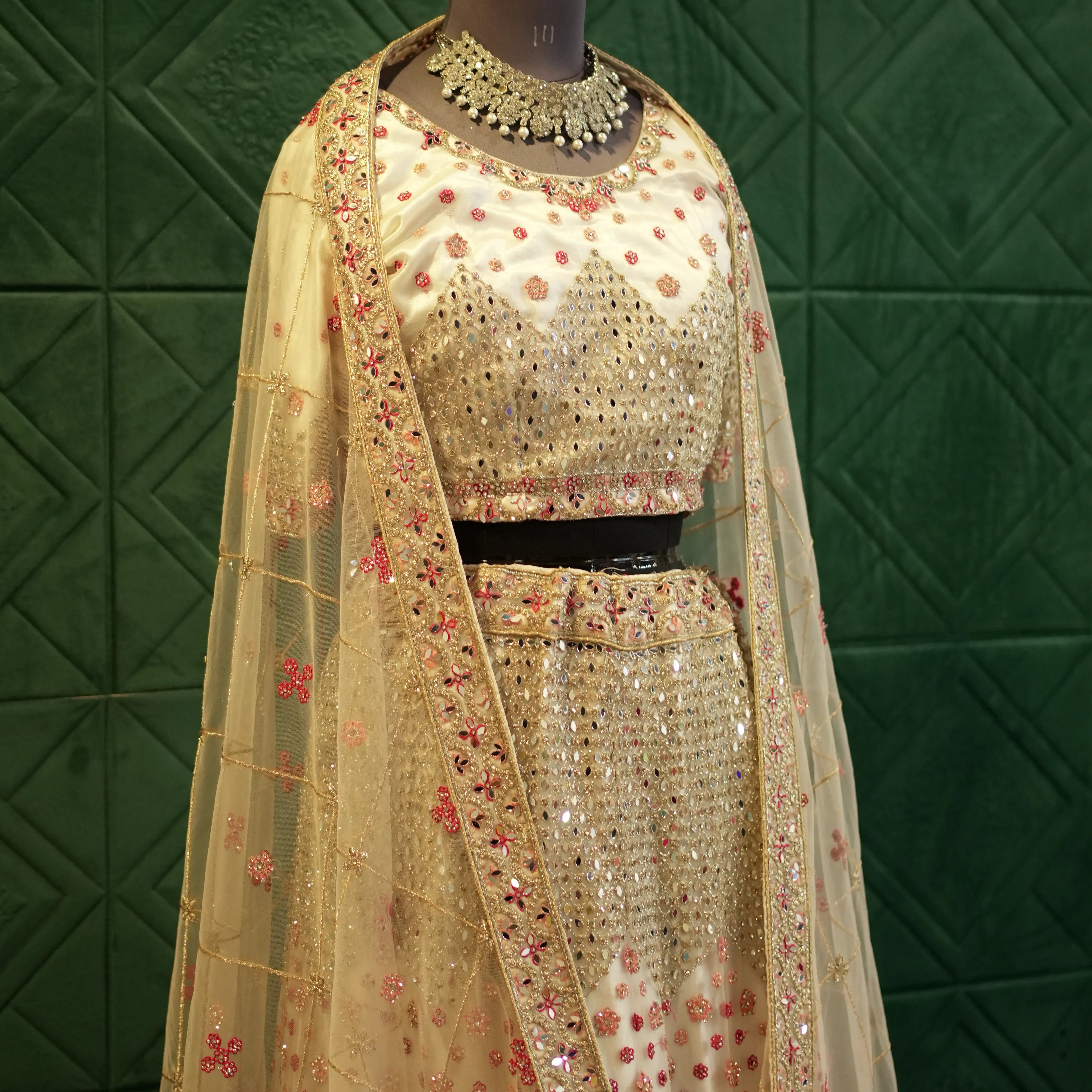 Ivory Gold Bridal Lehenga