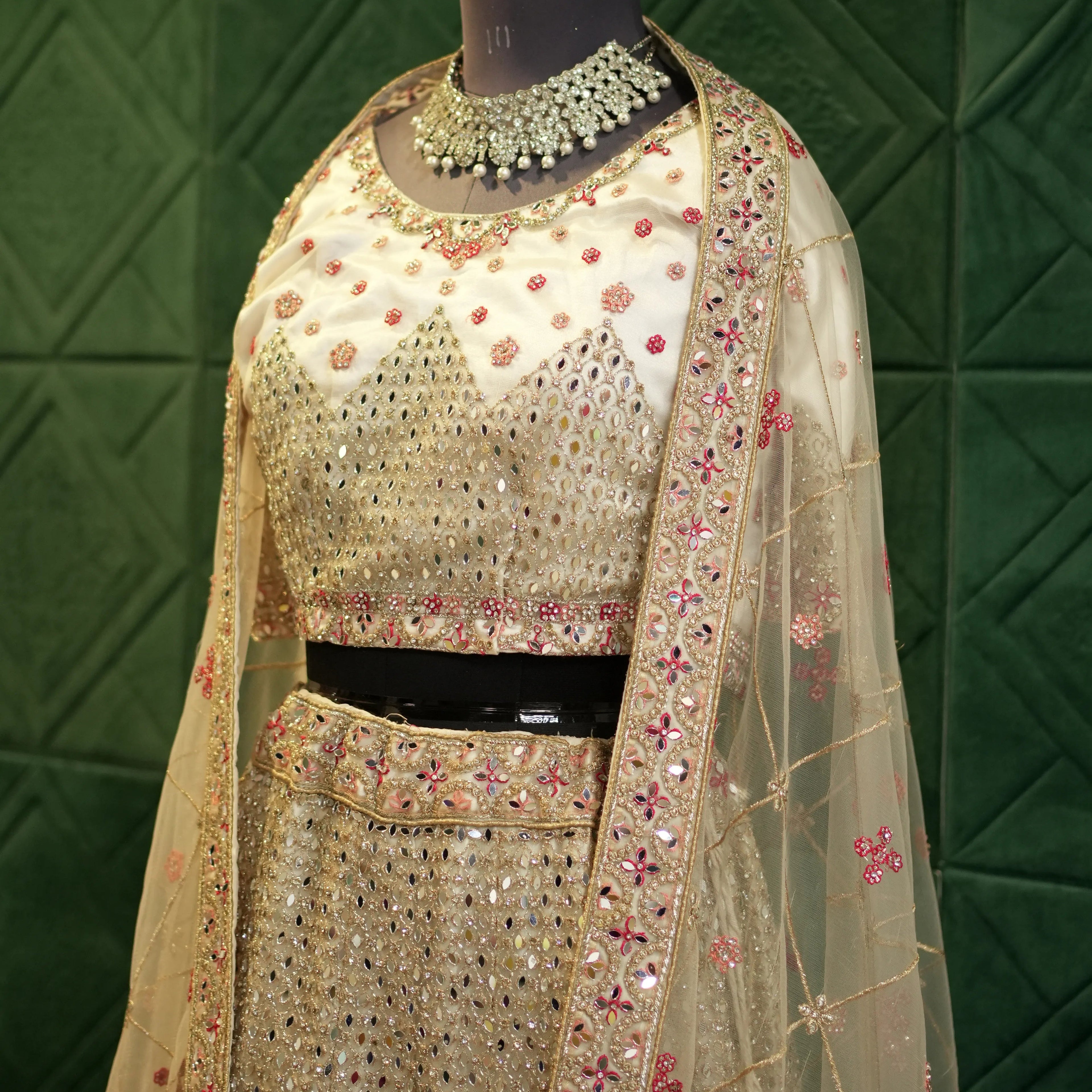 Ivory Gold Bridal Lehenga