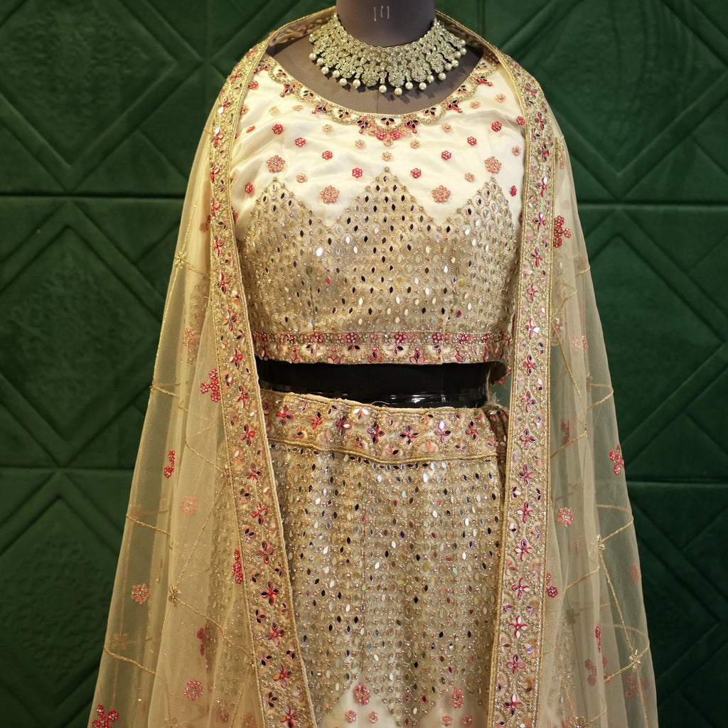 Ivory Gold Bridal Lehenga