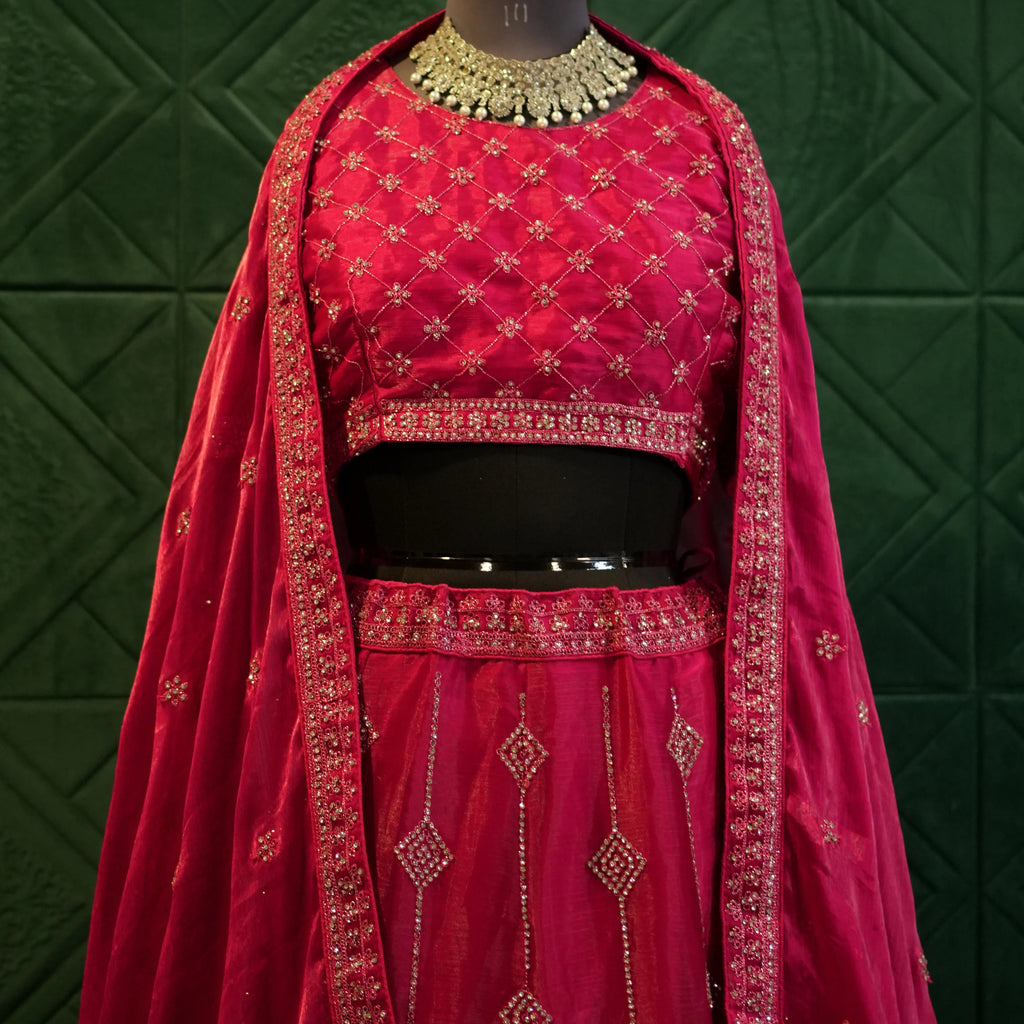 Hot Pink Bridal Lehenga