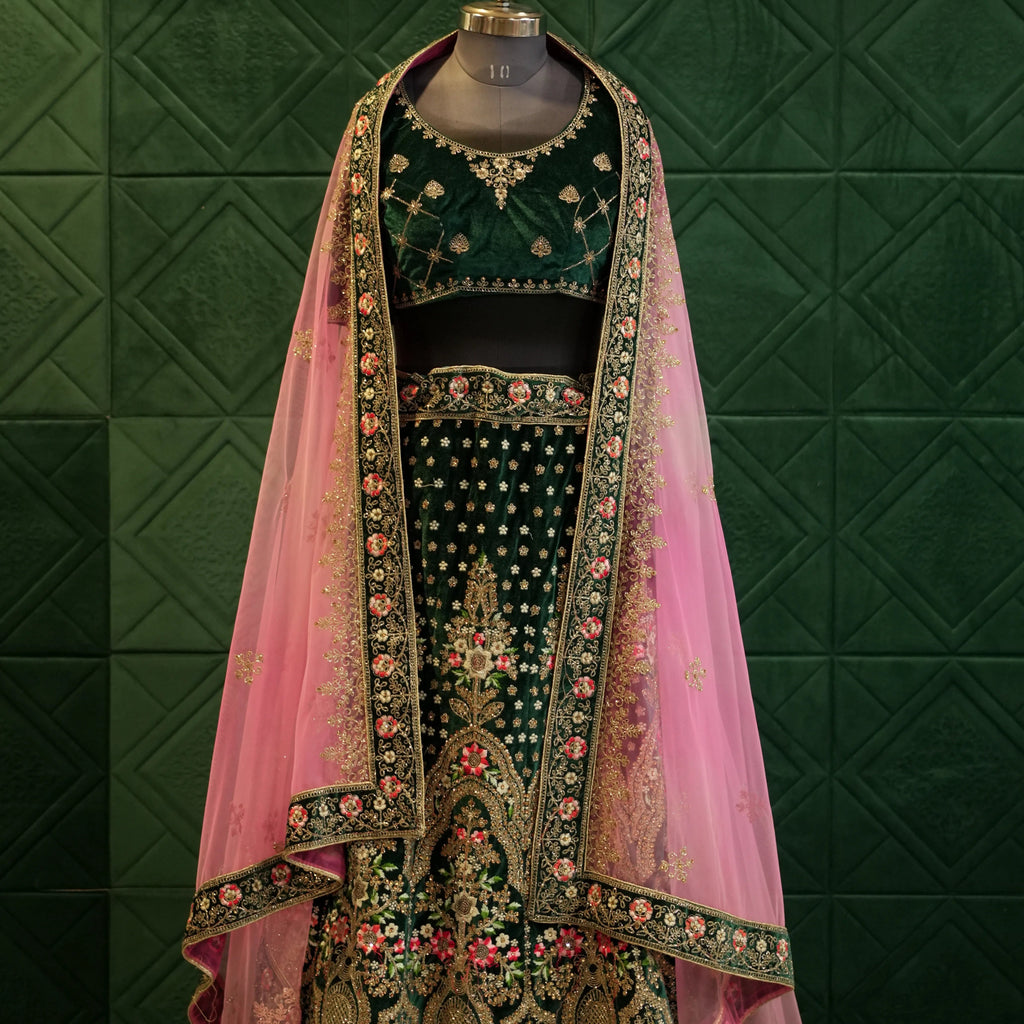 Emerald Green Bridal Lehenga