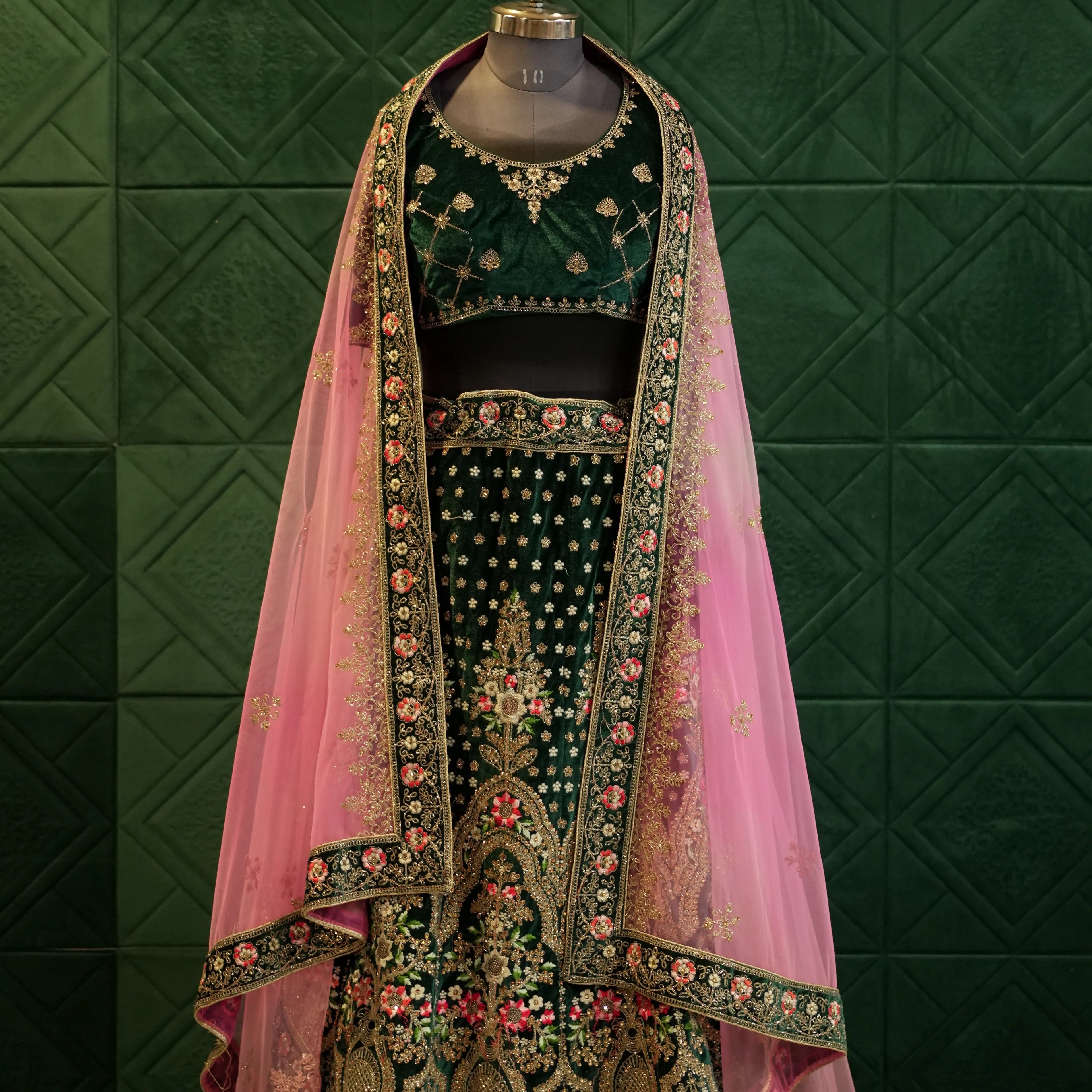 Emerald Green Bridal Lehenga