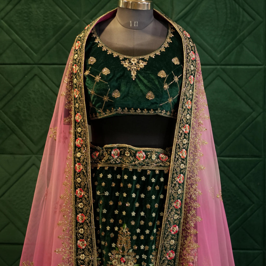 Emerald Green Bridal Lehenga