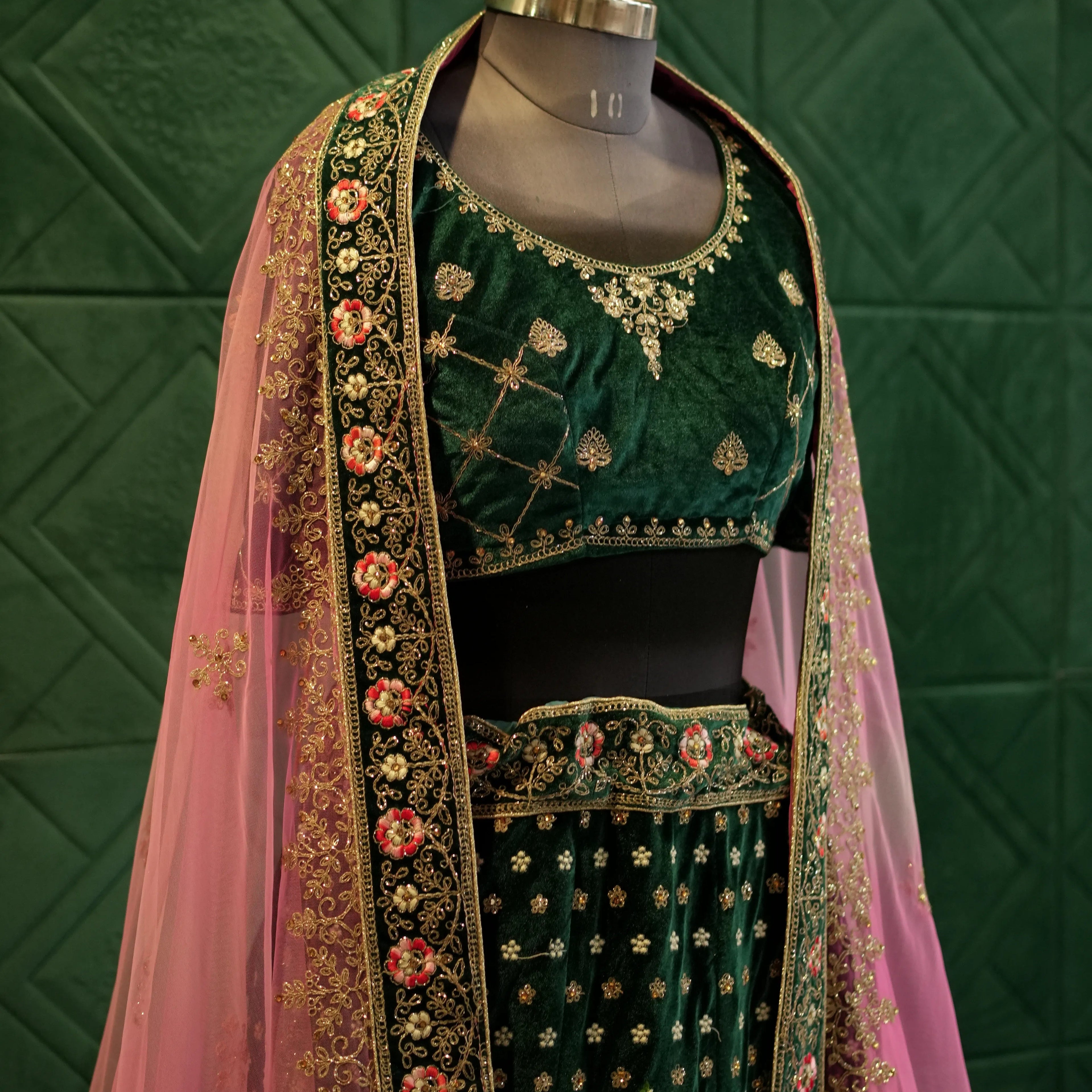 Emerald Green Bridal Lehenga