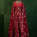 Red Floral Bridal Lehenga