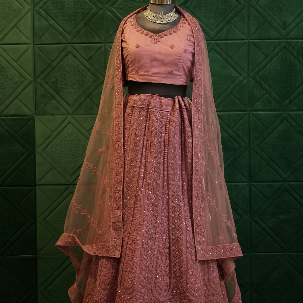 Elegant  Rose Bridal Lehenga