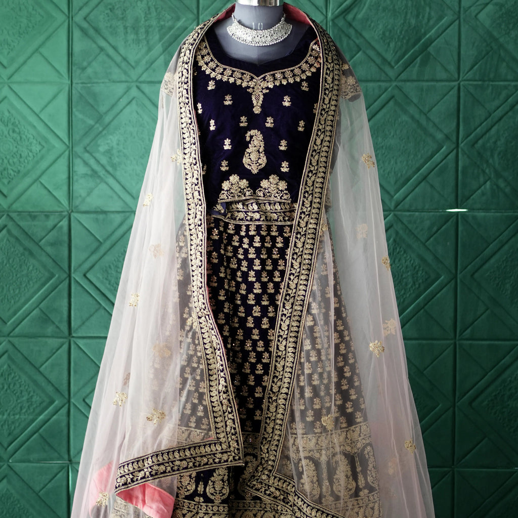 Navy Blue Bridal Lehenga