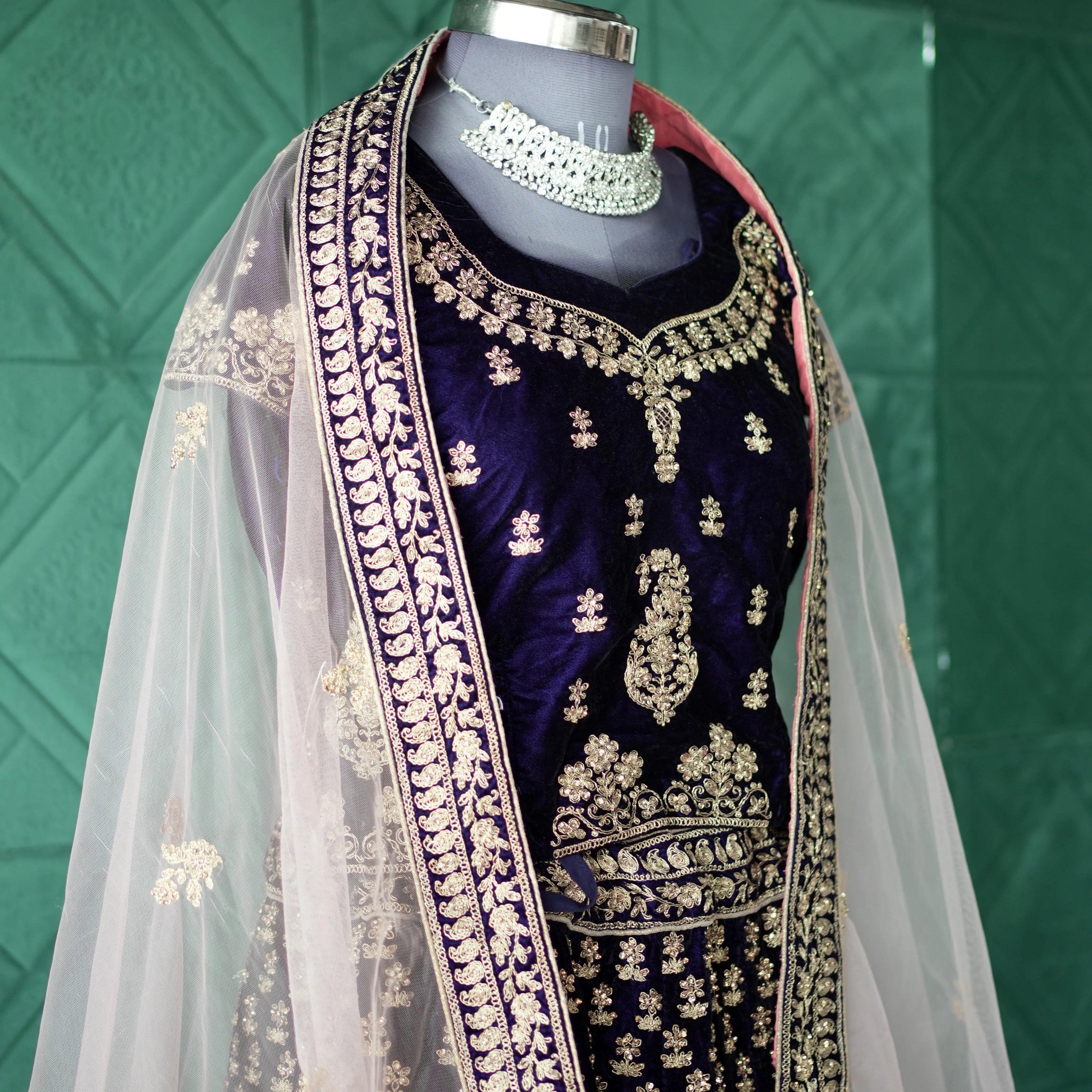Navy Blue Bridal Lehenga