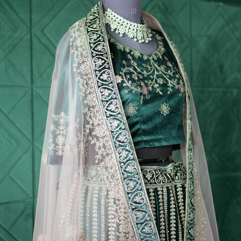 Emerald Green Bridal Lehenga