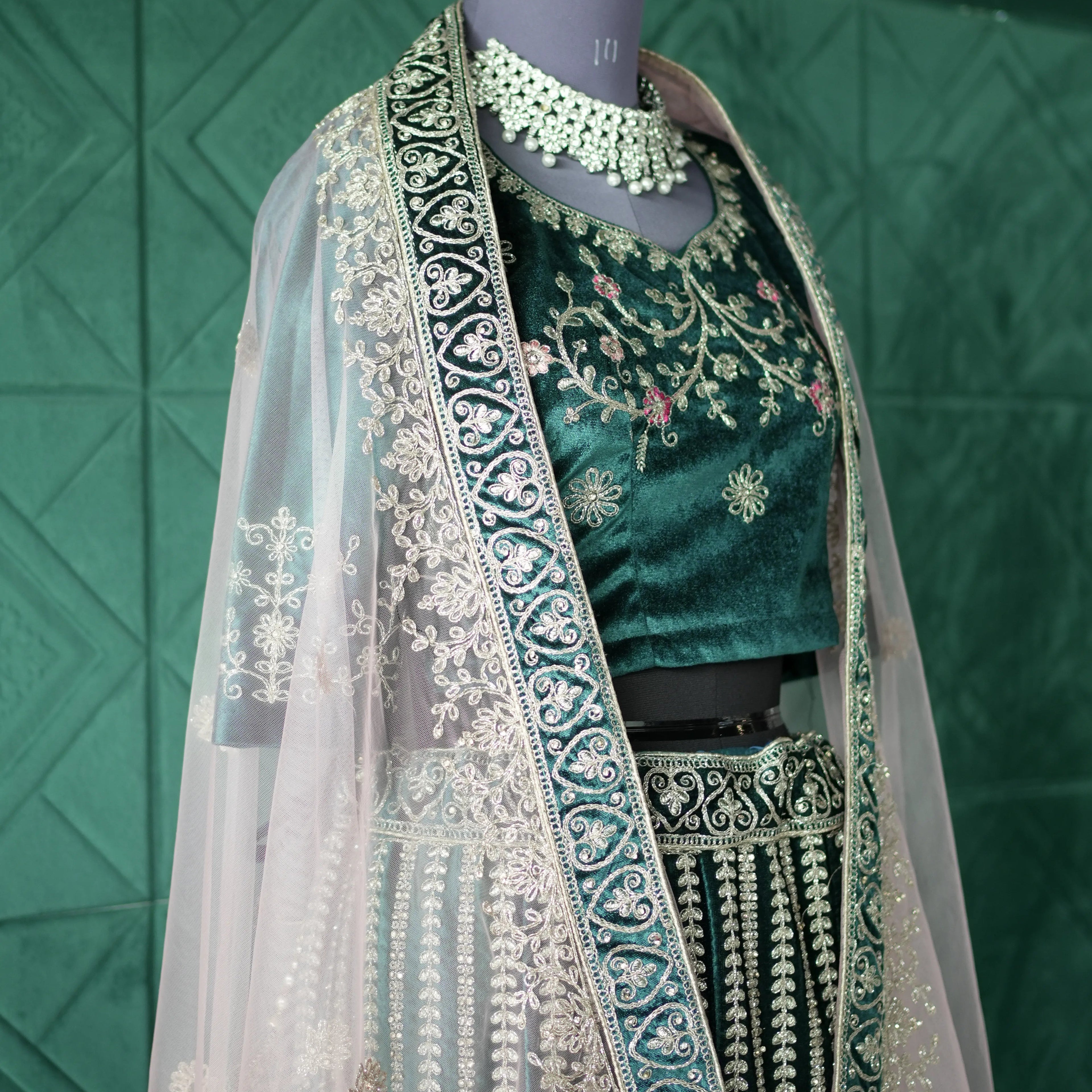 Emerald Green Bridal Lehenga