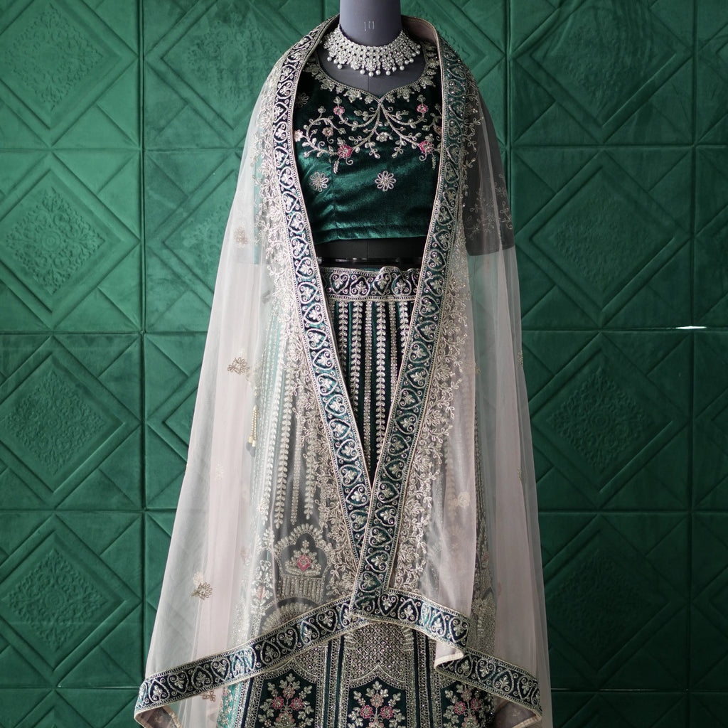 Emerald Green Bridal Lehenga