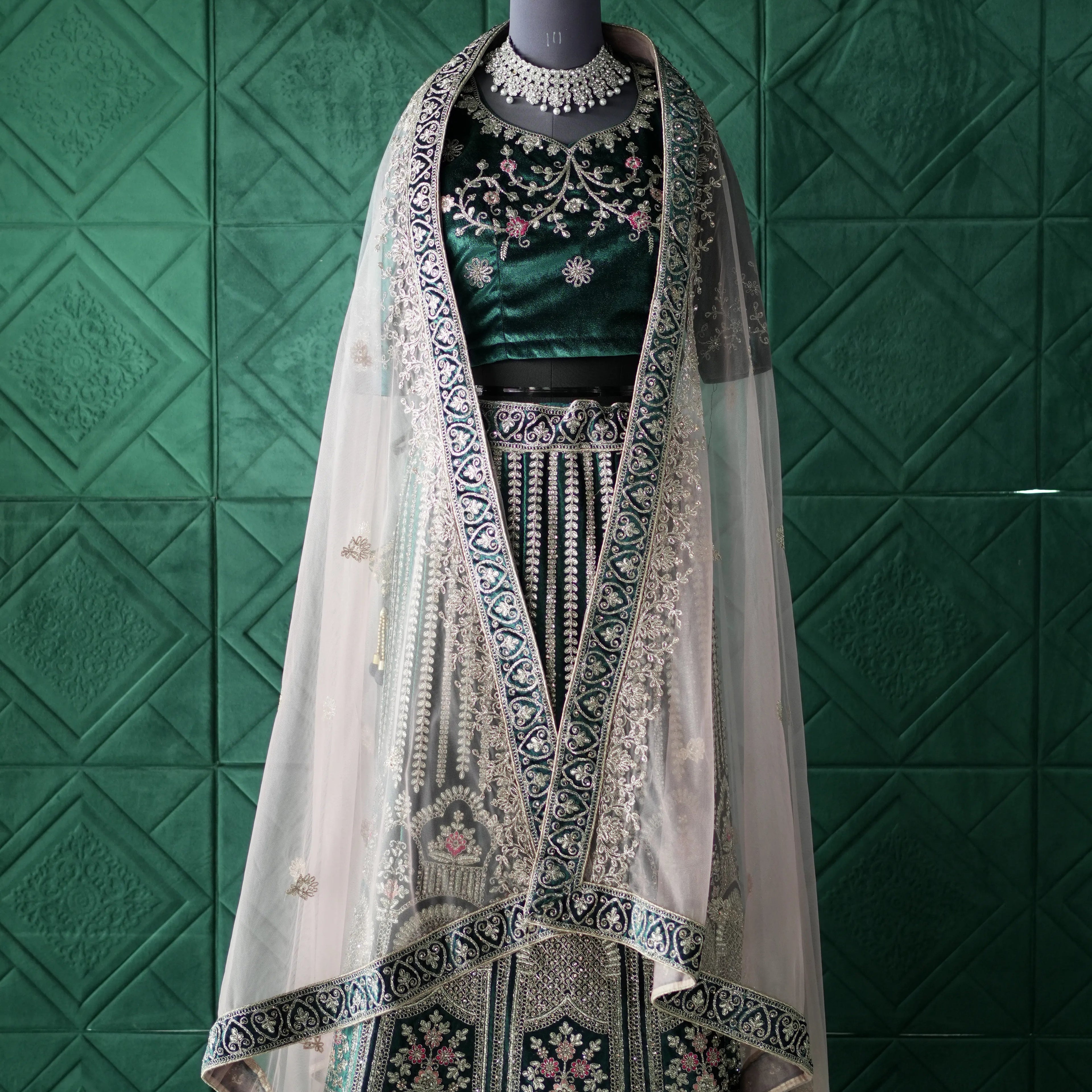 Emerald Green Bridal Lehenga